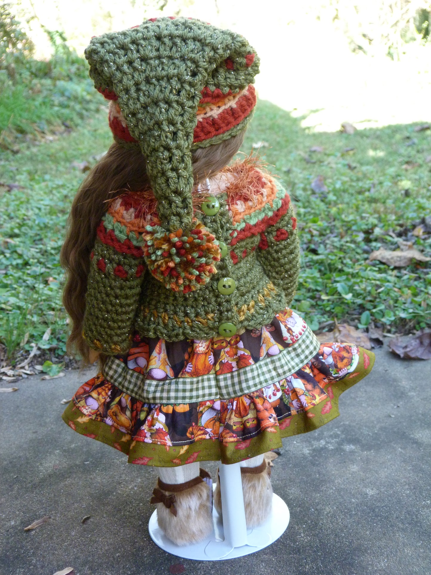 Thanksgiving Gnome Holiday Outfit for 18 Inch Doll