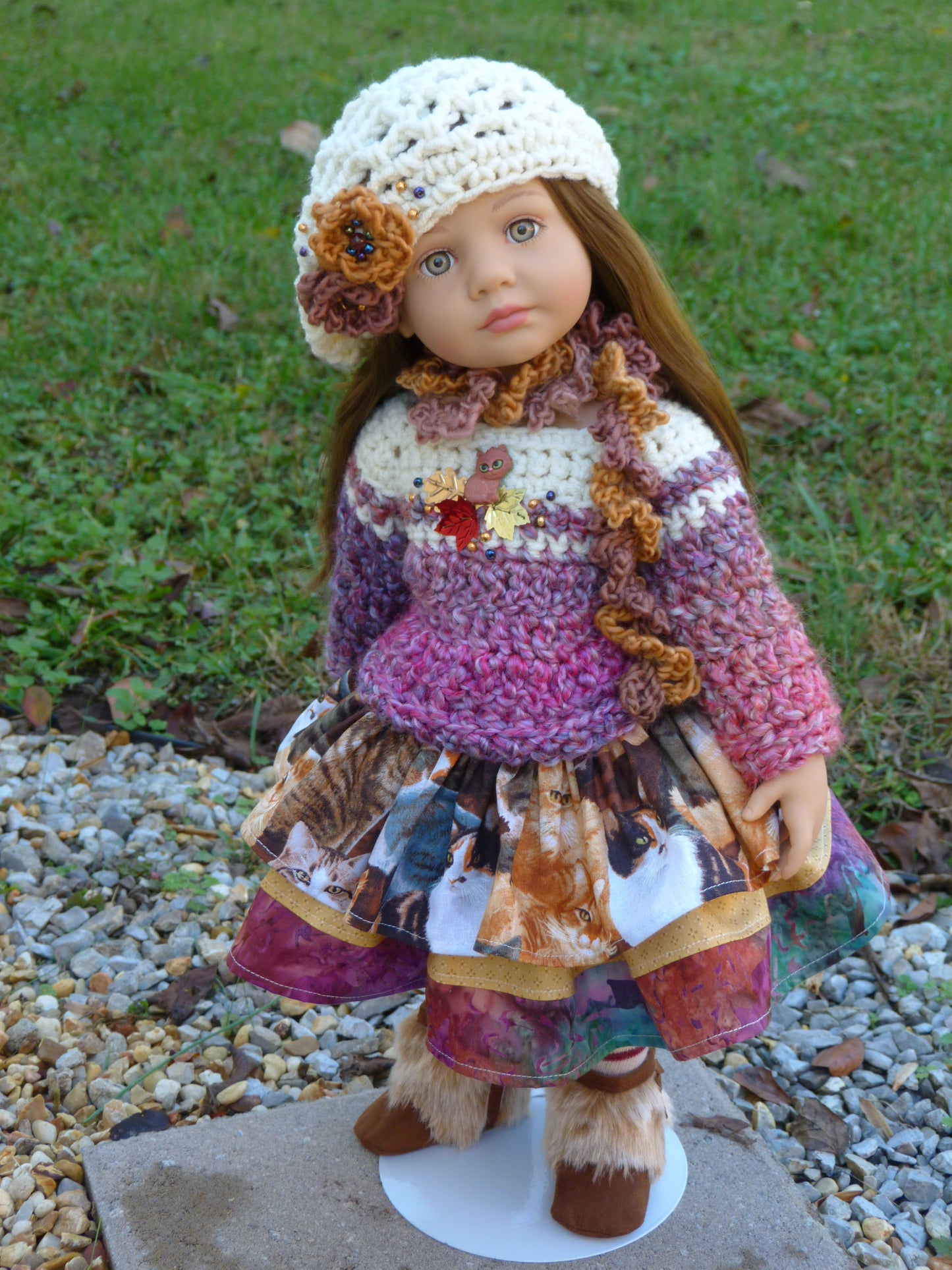 Cozy Kitten Autumn Outfit Handmade to fit 19.5 Inch Gotz Happy Kidz Doll