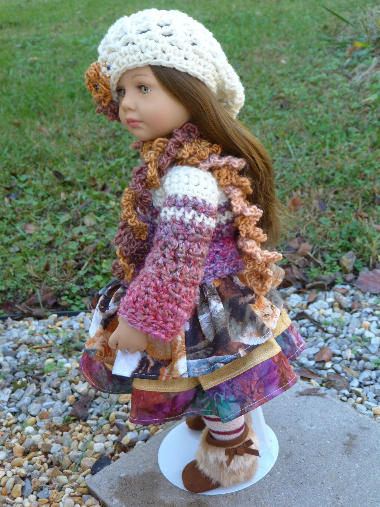 Cozy Kitten Autumn Outfit Handmade to fit 19.5 Inch Gotz Happy Kidz Doll