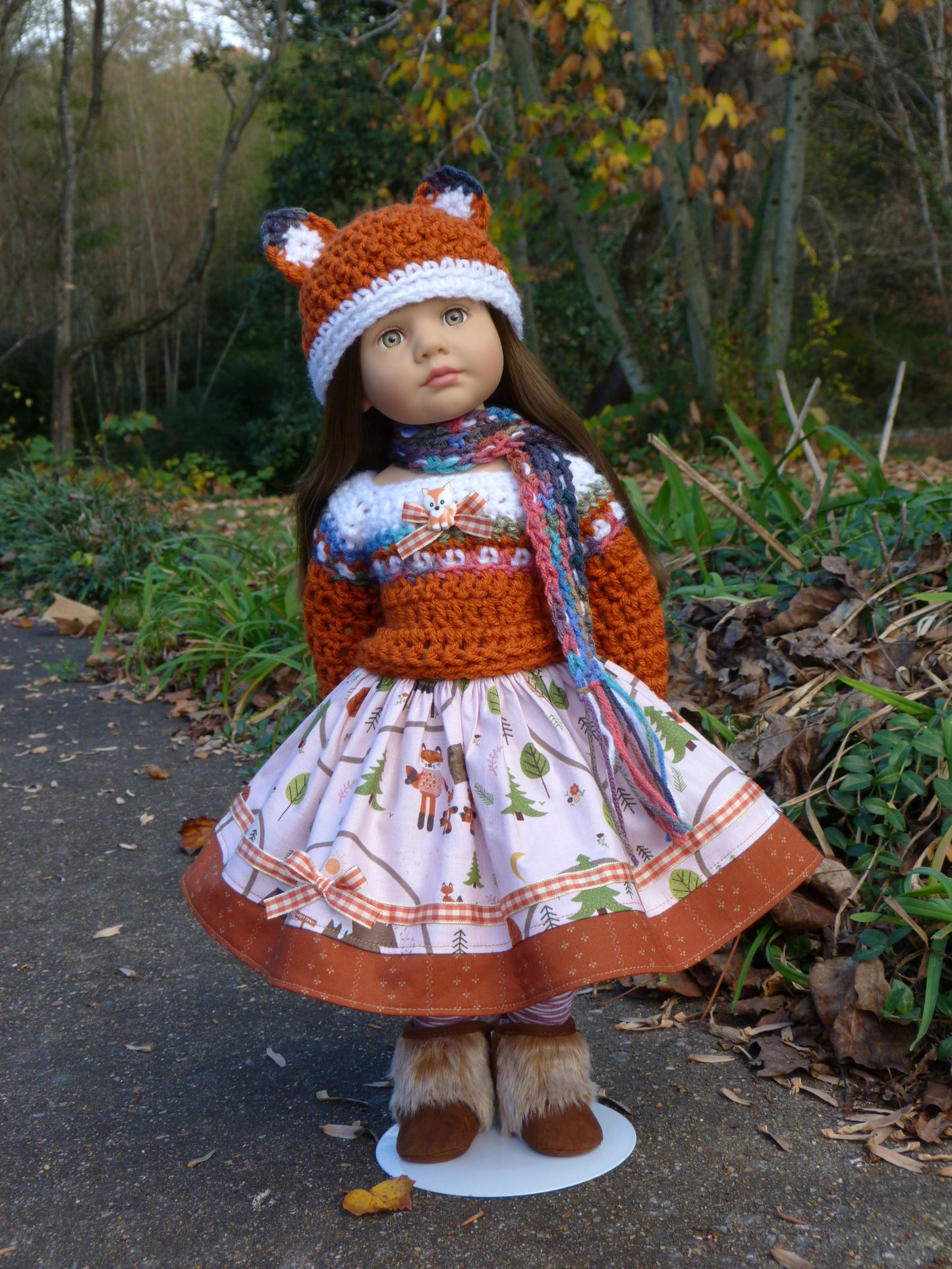 Cozy Fall Fox Outfit Handmade to fit 19.5 Inch Gotz Happy Kidz Doll