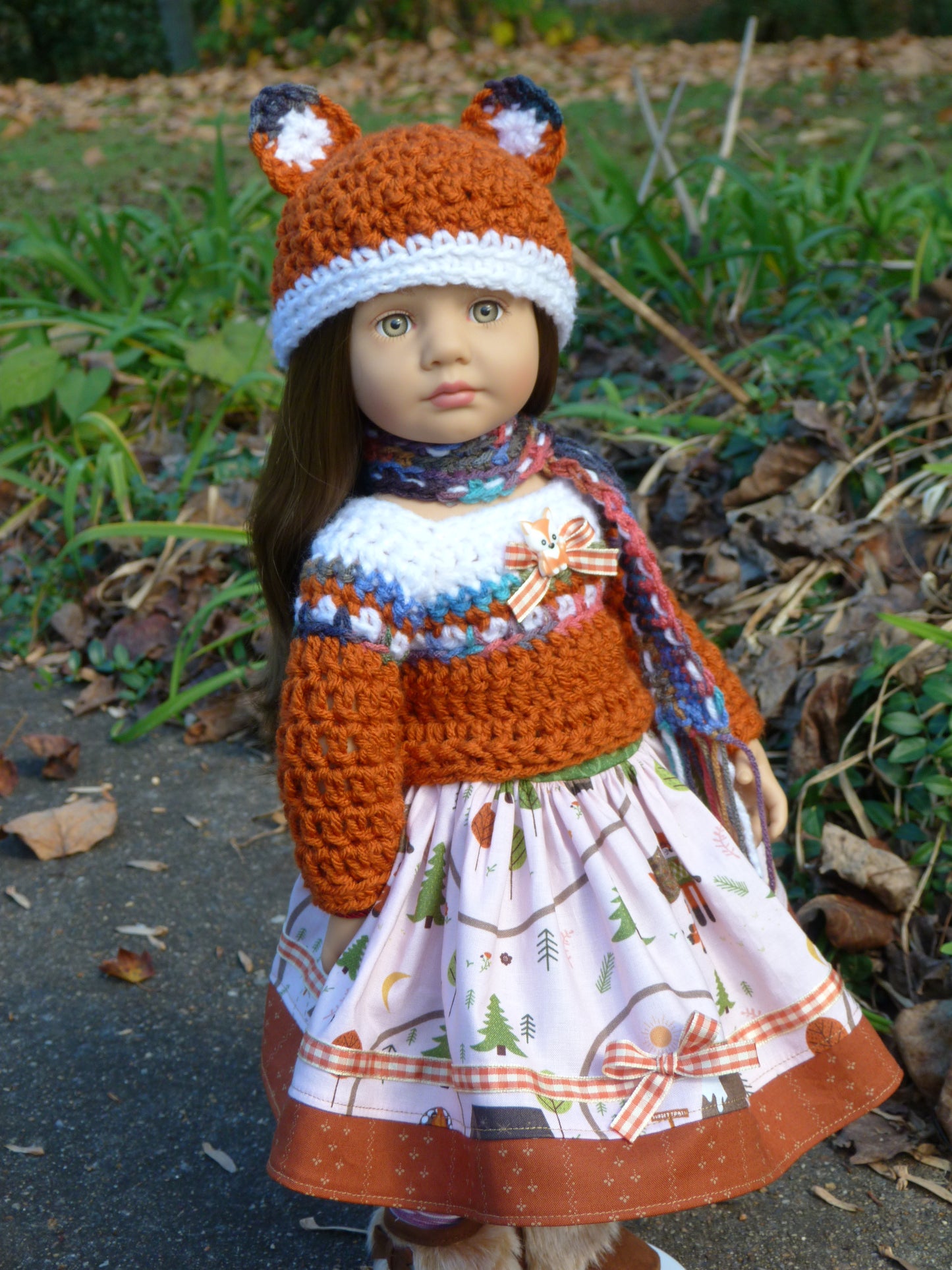 Cozy Fall Fox Outfit Handmade to fit 19.5 Inch Gotz Happy Kidz Doll