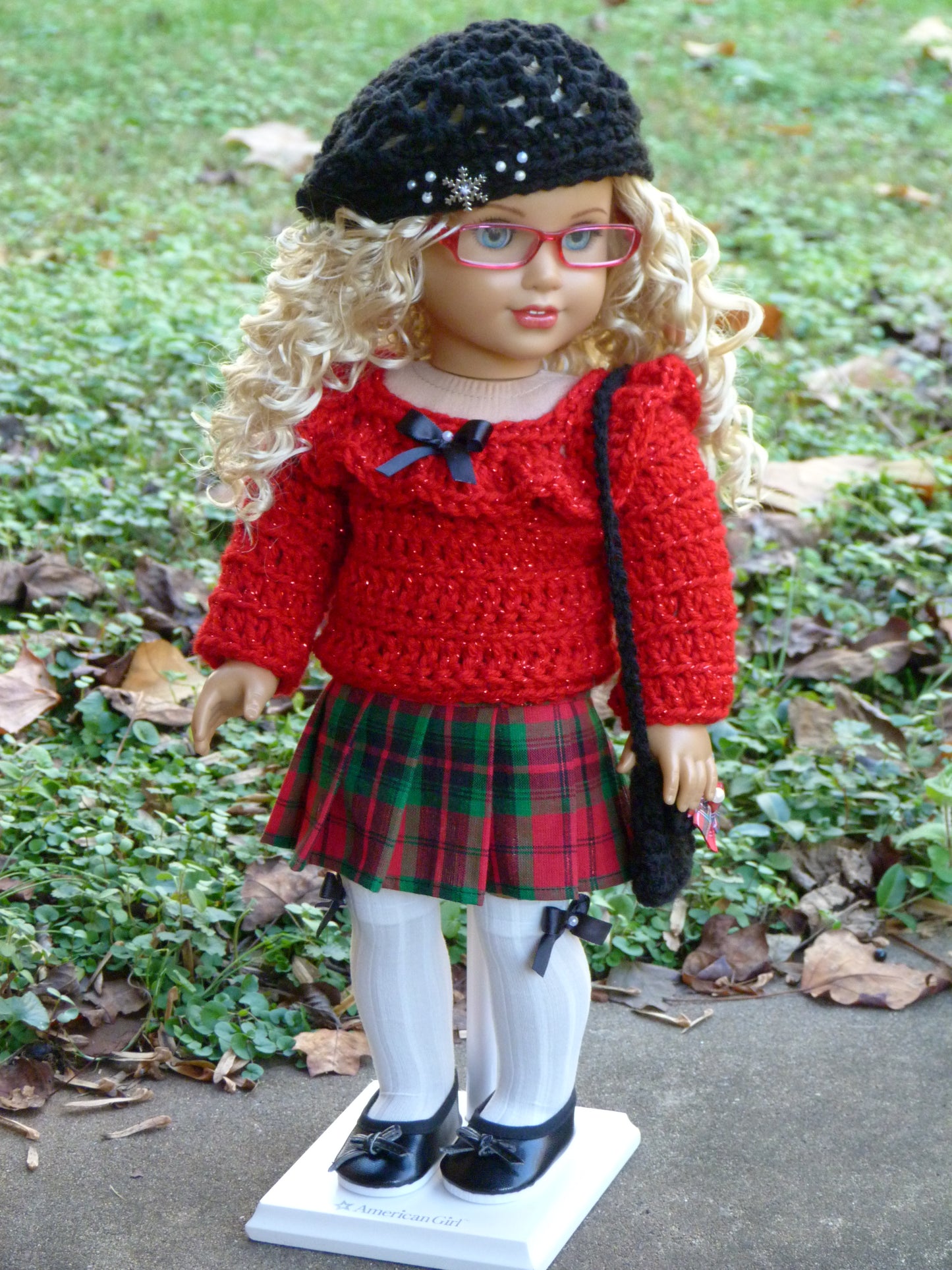 Christmas Plaid Ensemble for 18 Inch Doll