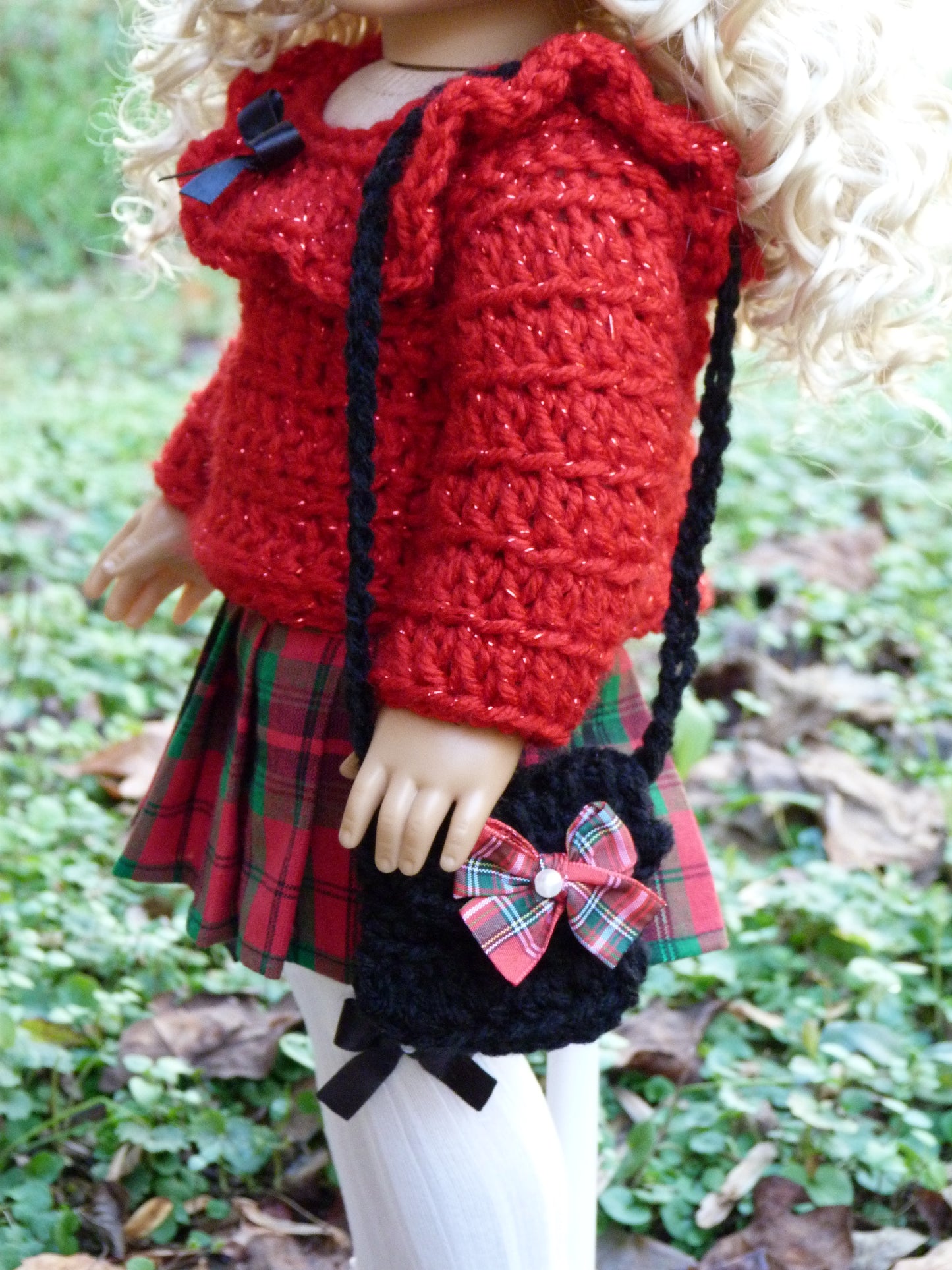 Christmas Plaid Ensemble for 18 Inch Doll