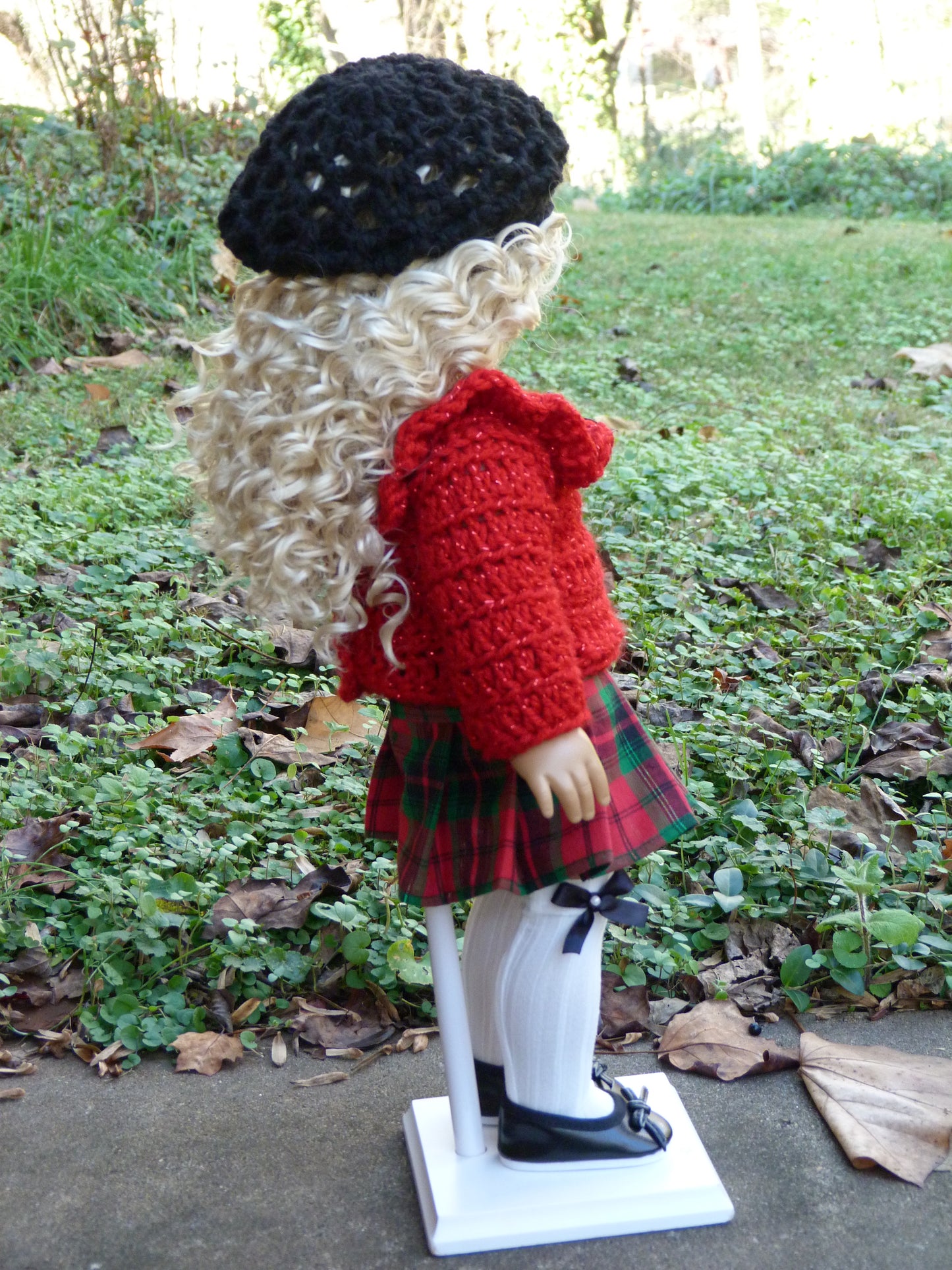 Christmas Plaid Ensemble for 18 Inch Doll