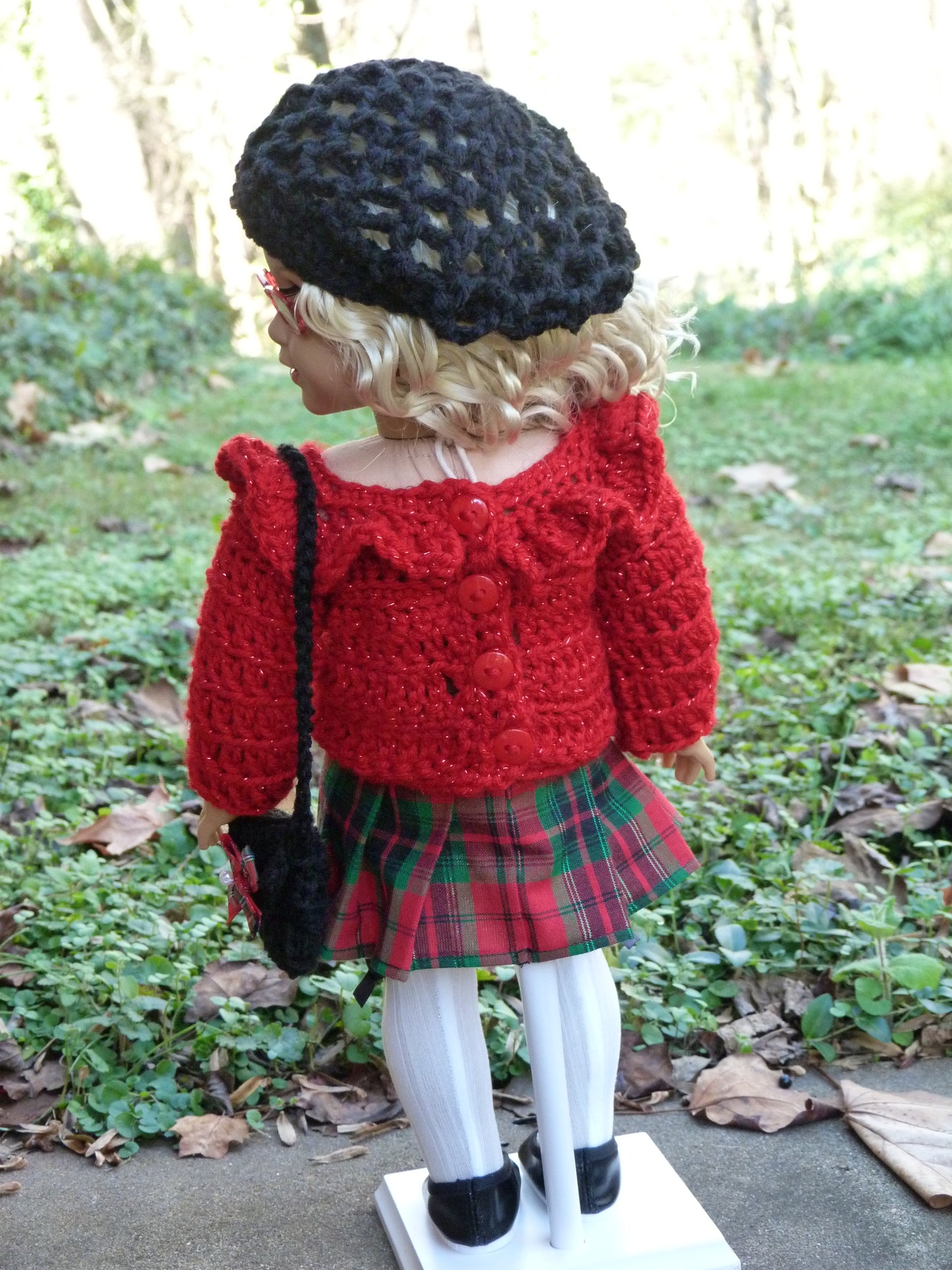 Christmas Plaid Ensemble for 18 Inch Doll