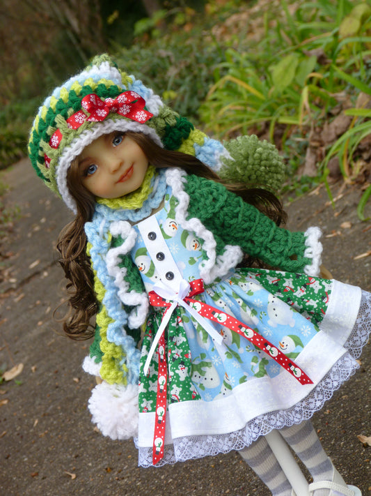 Jolly Winter Snowman Outfit Handmade to fit 14.5 Inch Ruby Red Fashion Doll