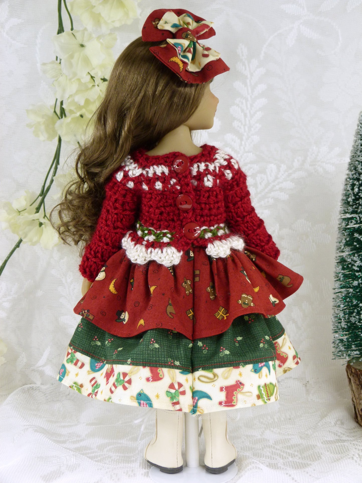 Holiday Treasures Outfit Handmade to fit 14.5 Inch Ruby Red Fashion Doll