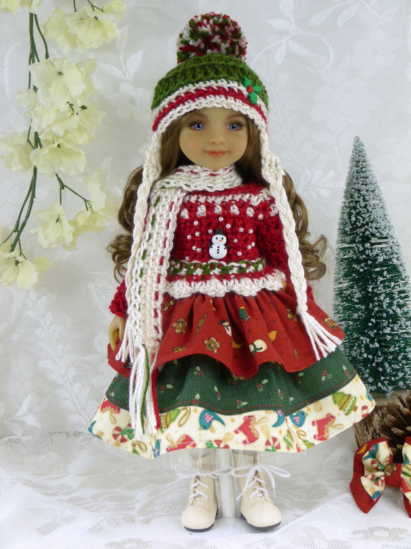 Holiday Treasures Outfit Handmade to fit 14.5 Inch Ruby Red Fashion Doll