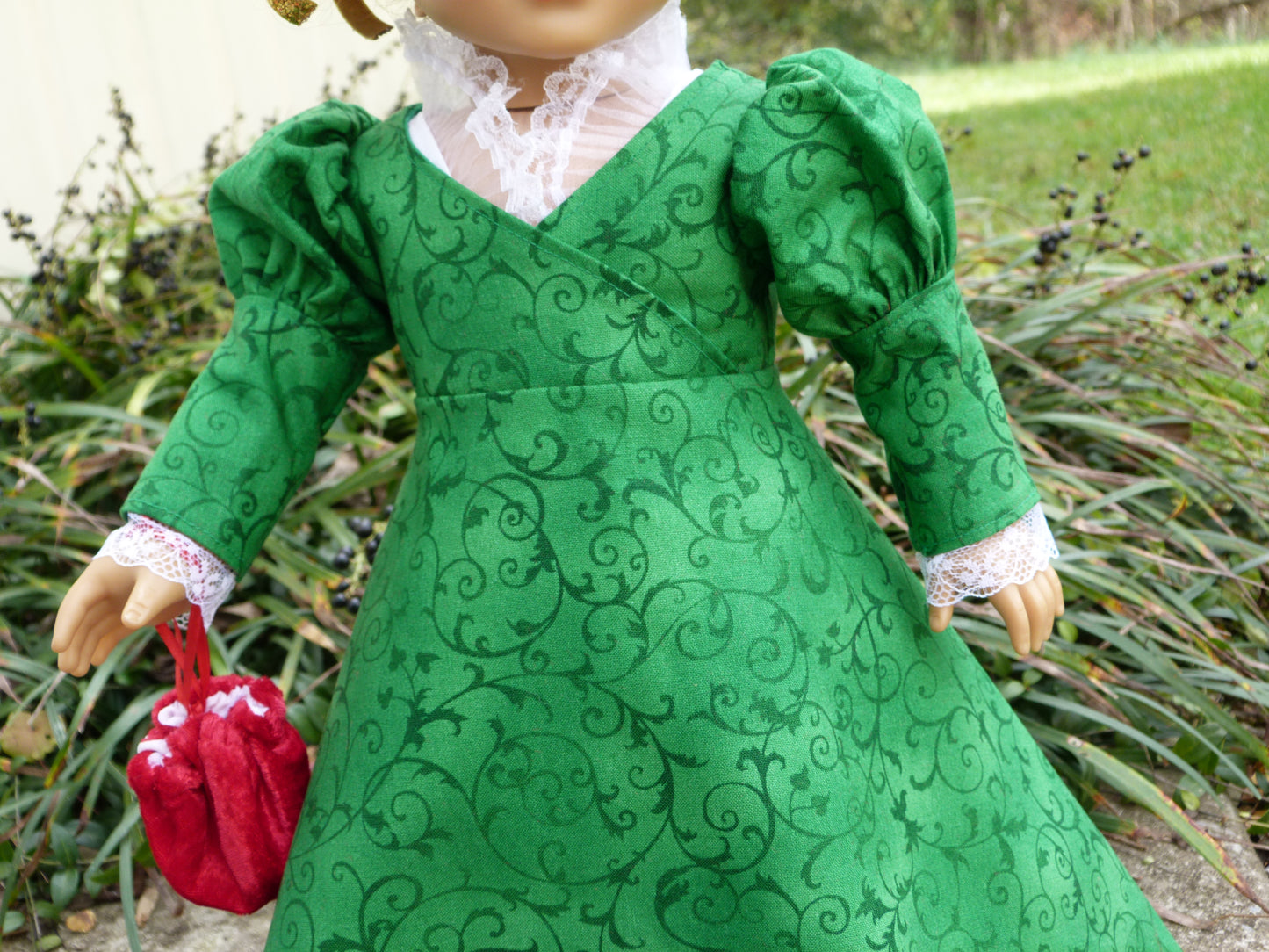 Christmas Rose Regency Ensemble for 18 Inch Doll