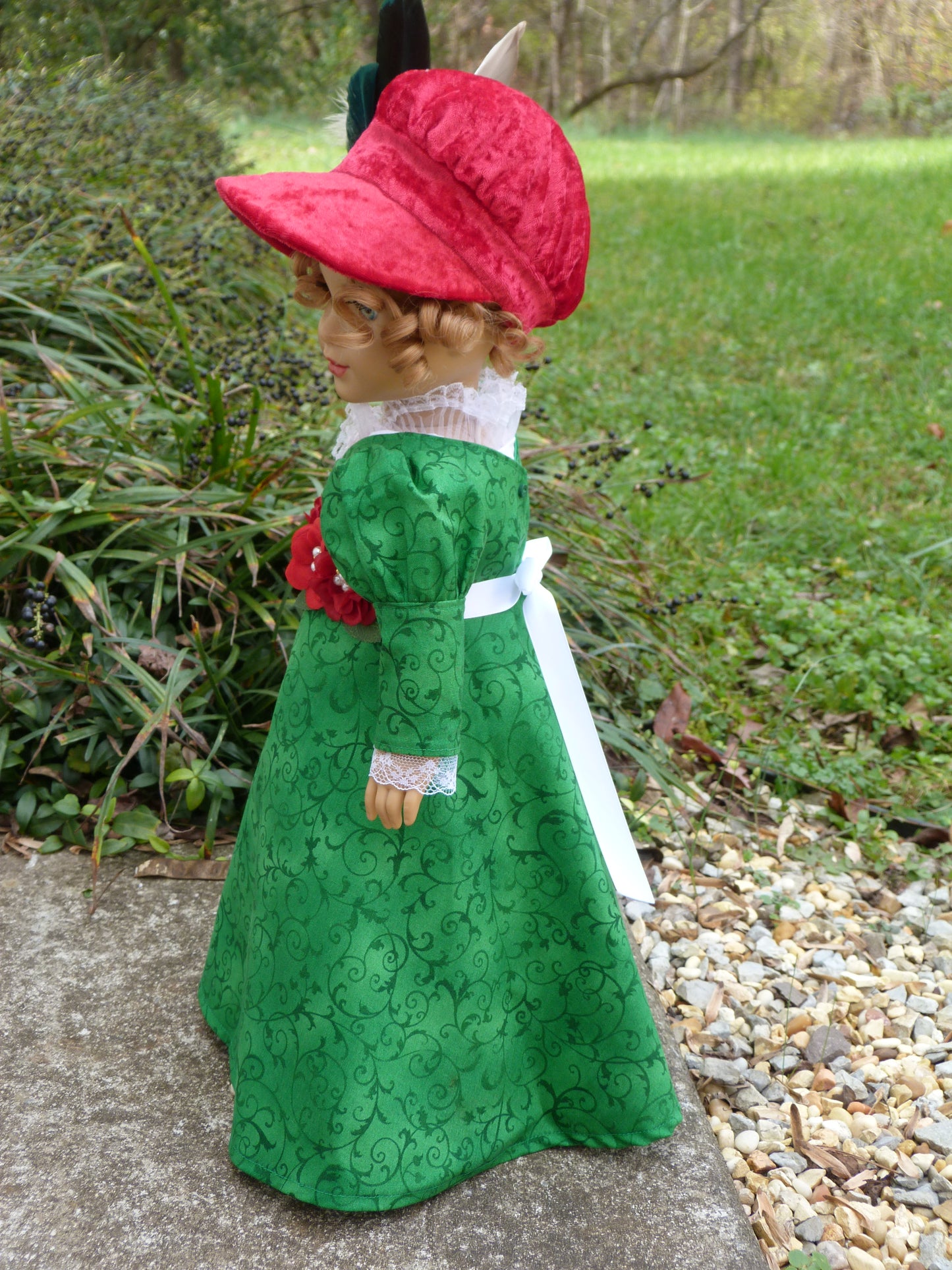 Christmas Rose Regency Ensemble for 18 Inch Doll