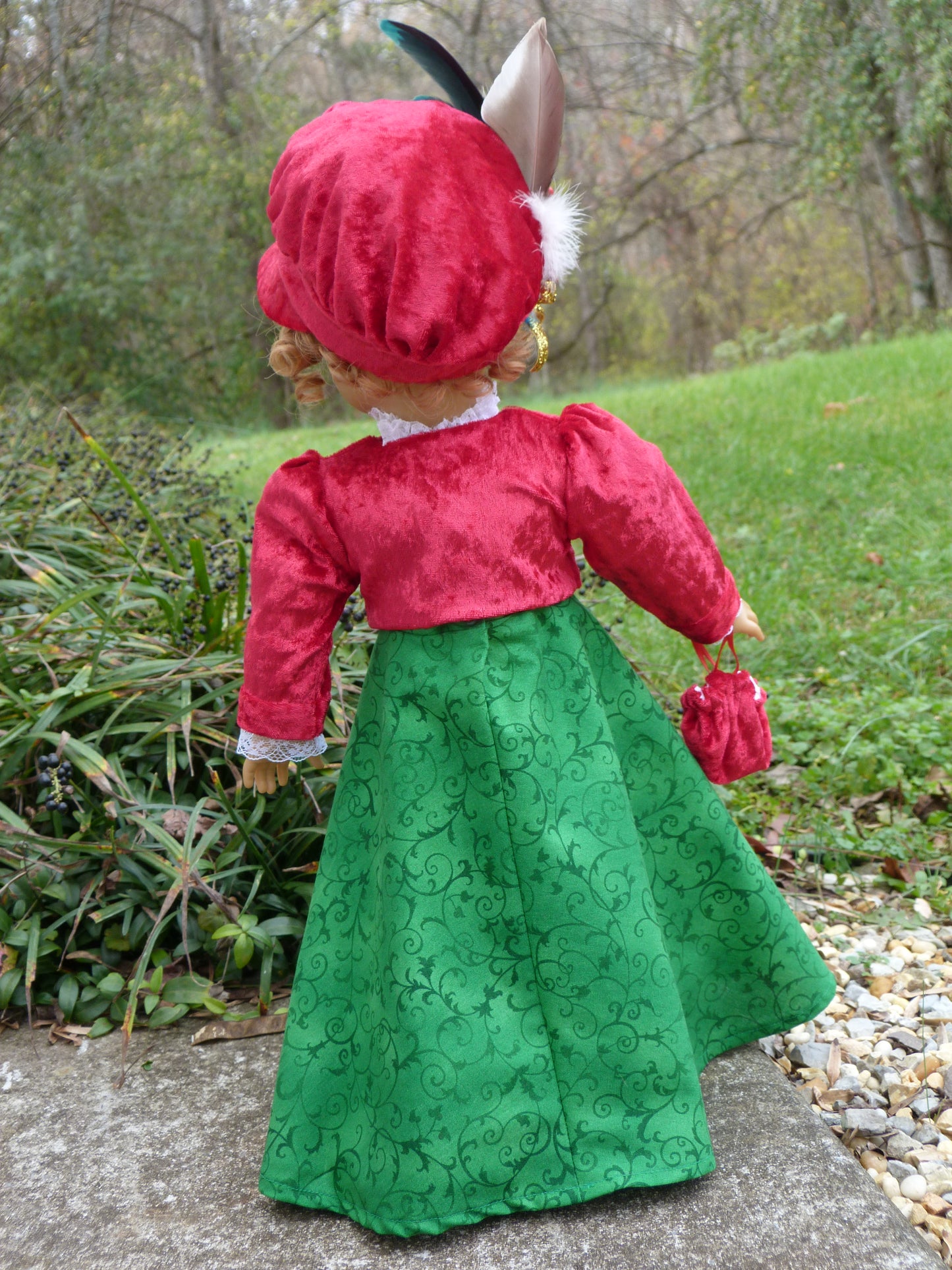 Christmas Rose Regency Ensemble for 18 Inch Doll