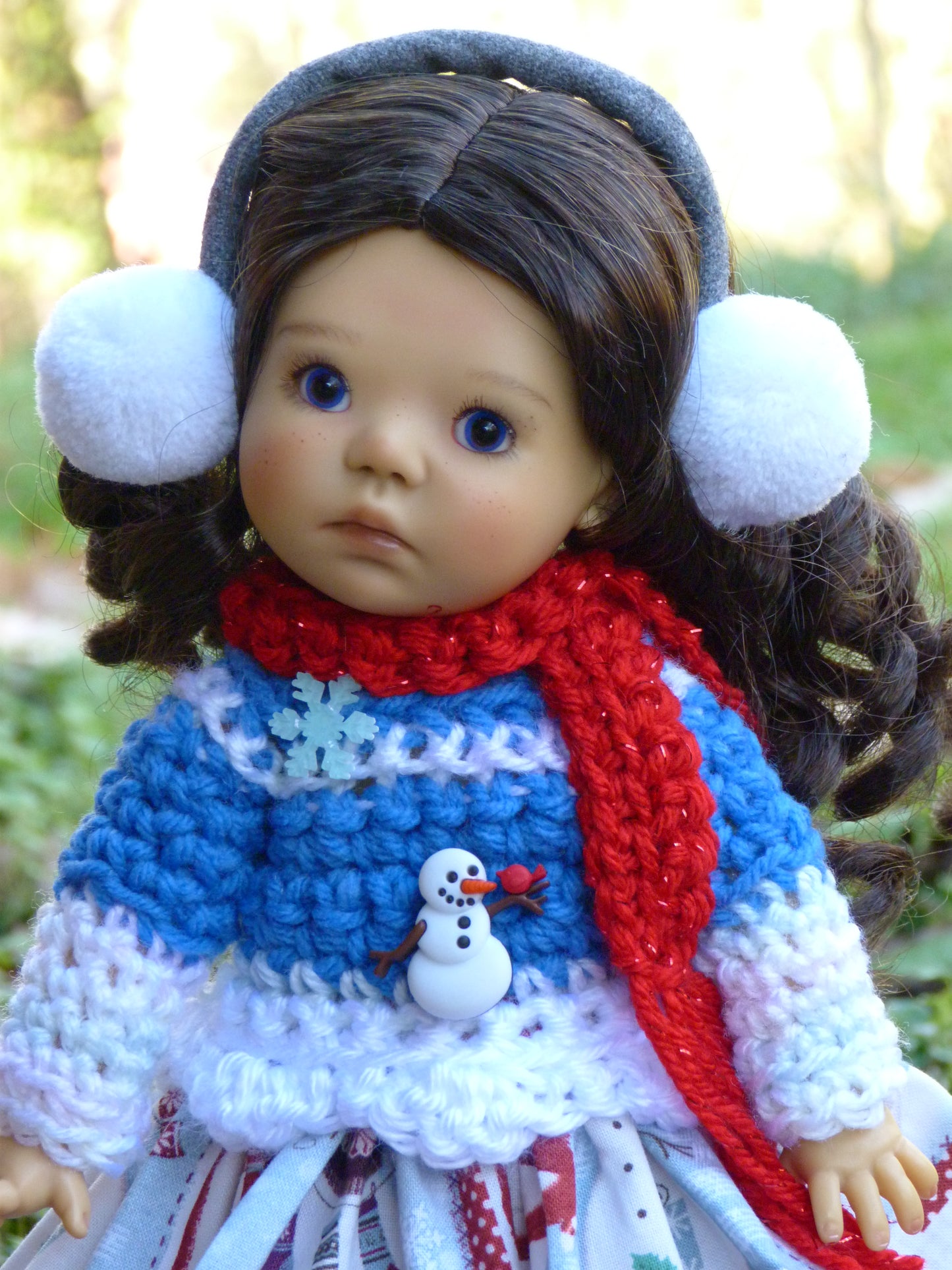 Winter Snowman Outfit Handmade to fit 11 Inch Dumpling Meadowdoll