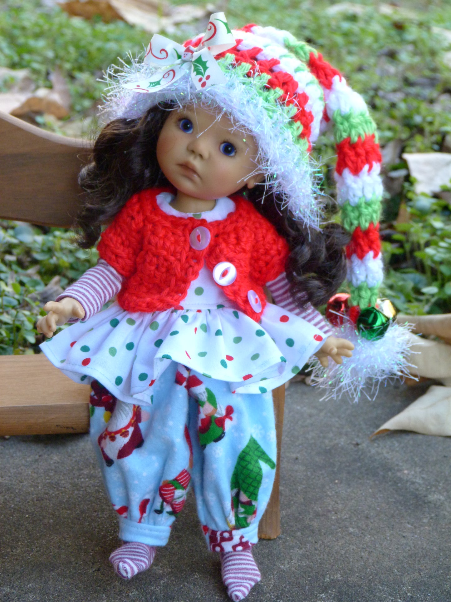 Christmas Gnome Outfit Handmade to fit 11 Inch Dumpling Meadowdoll