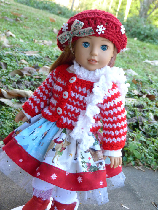 Christmas Patchwork Outfit for 18 Inch Doll