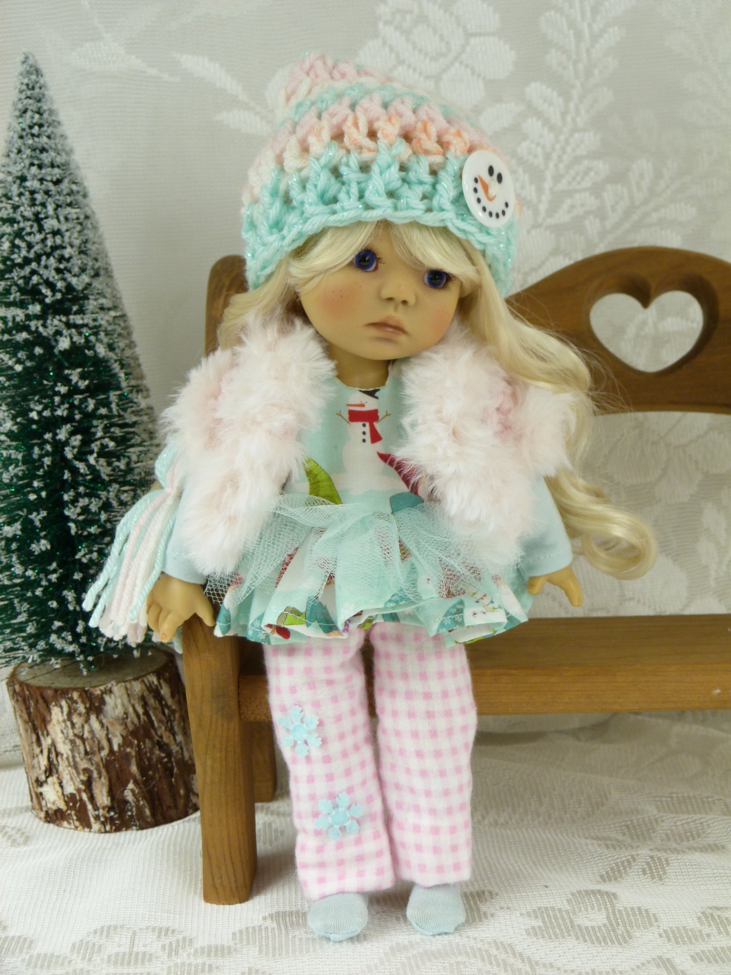 Snow Day Fun Winter Outfit Handmade to fit 11 Inch Dumpling Meadowdoll