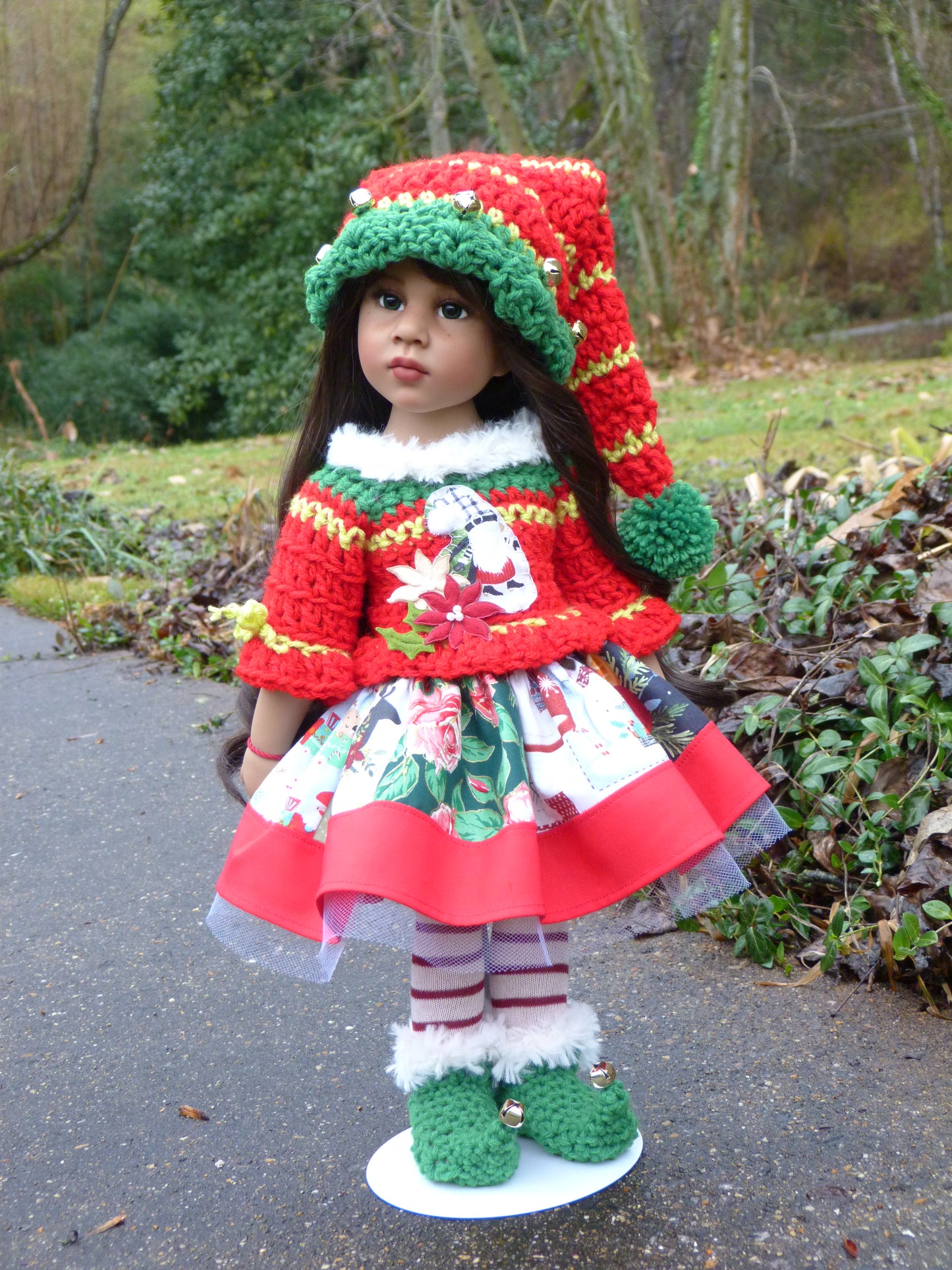 Christmas Elf Outfit Handmade to fit 19.5 Inch Gotz Happy Kidz Doll