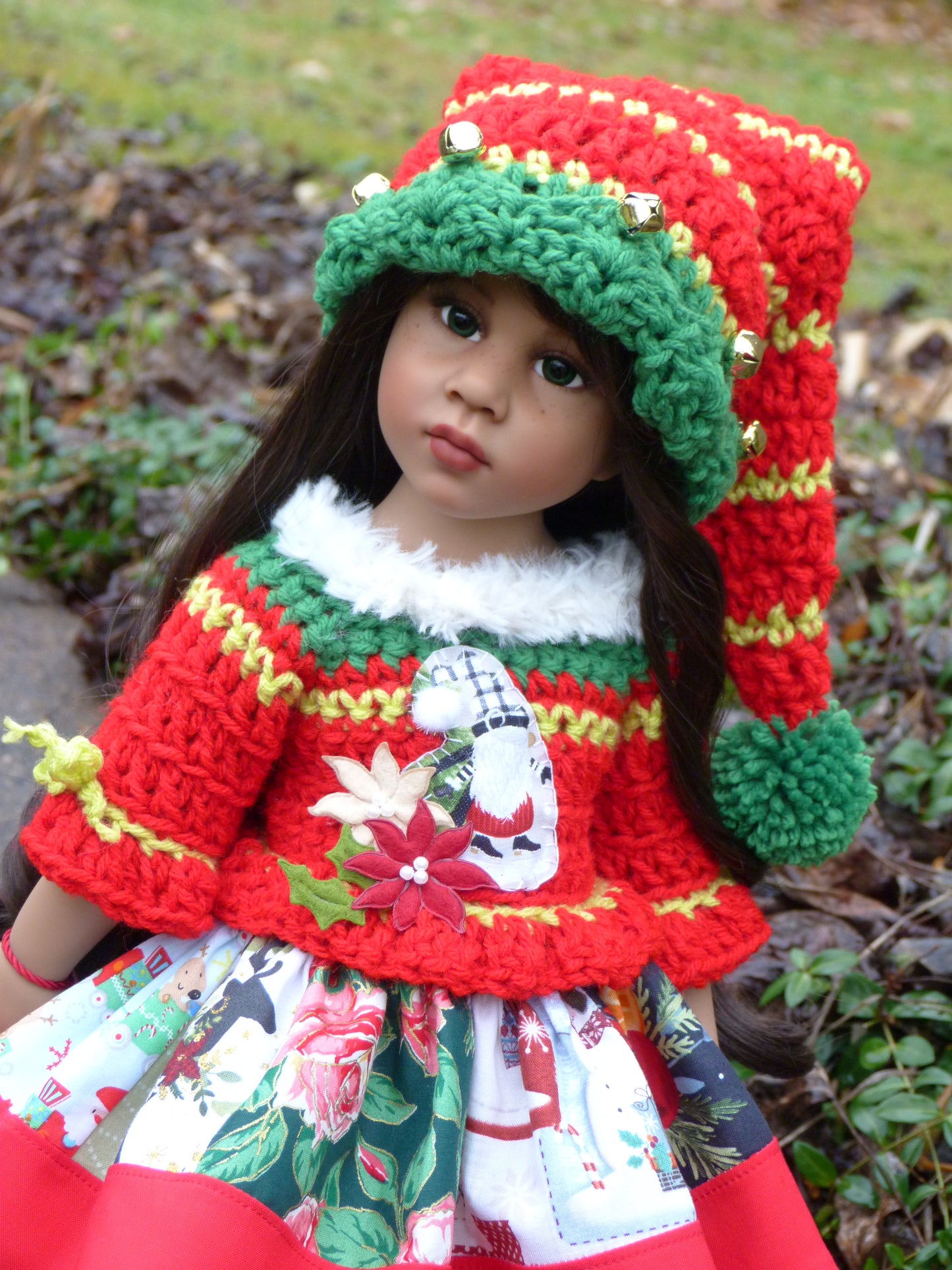 Christmas Elf Outfit Handmade to fit 19.5 Inch Gotz Happy Kidz Doll