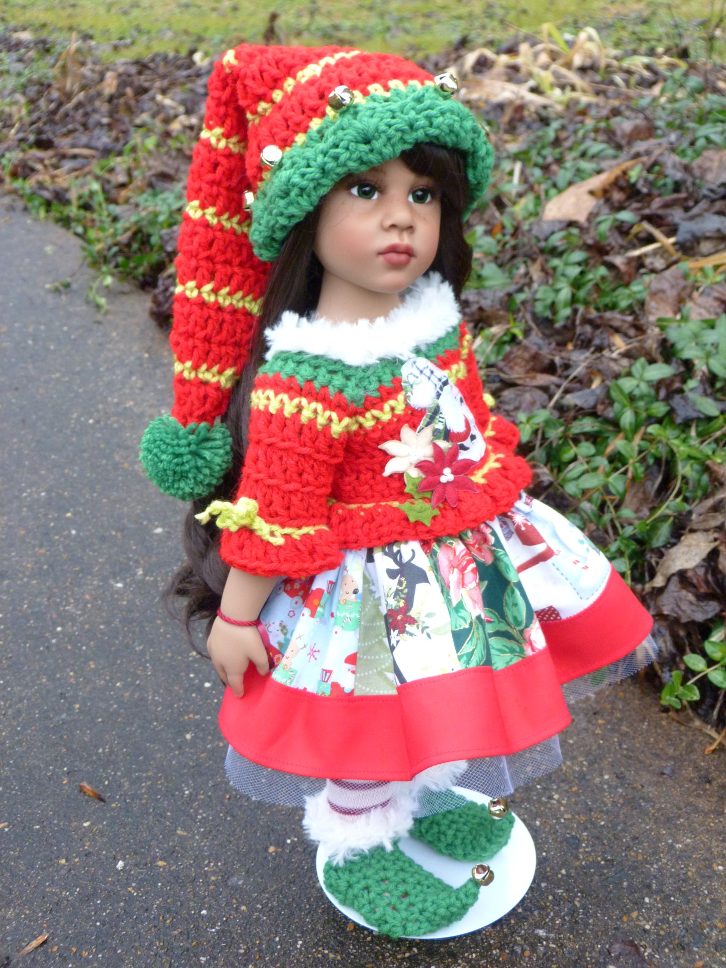 Christmas Elf Outfit Handmade to fit 19.5 Inch Gotz Happy Kidz Doll