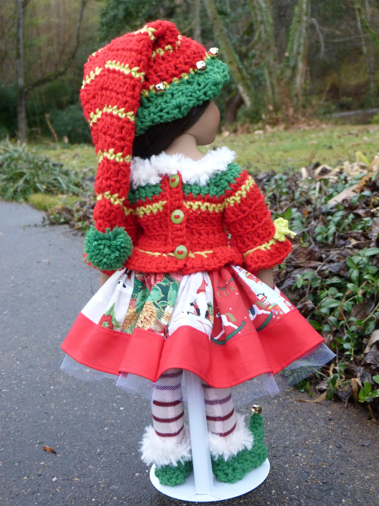 Christmas Elf Outfit Handmade to fit 19.5 Inch Gotz Happy Kidz Doll