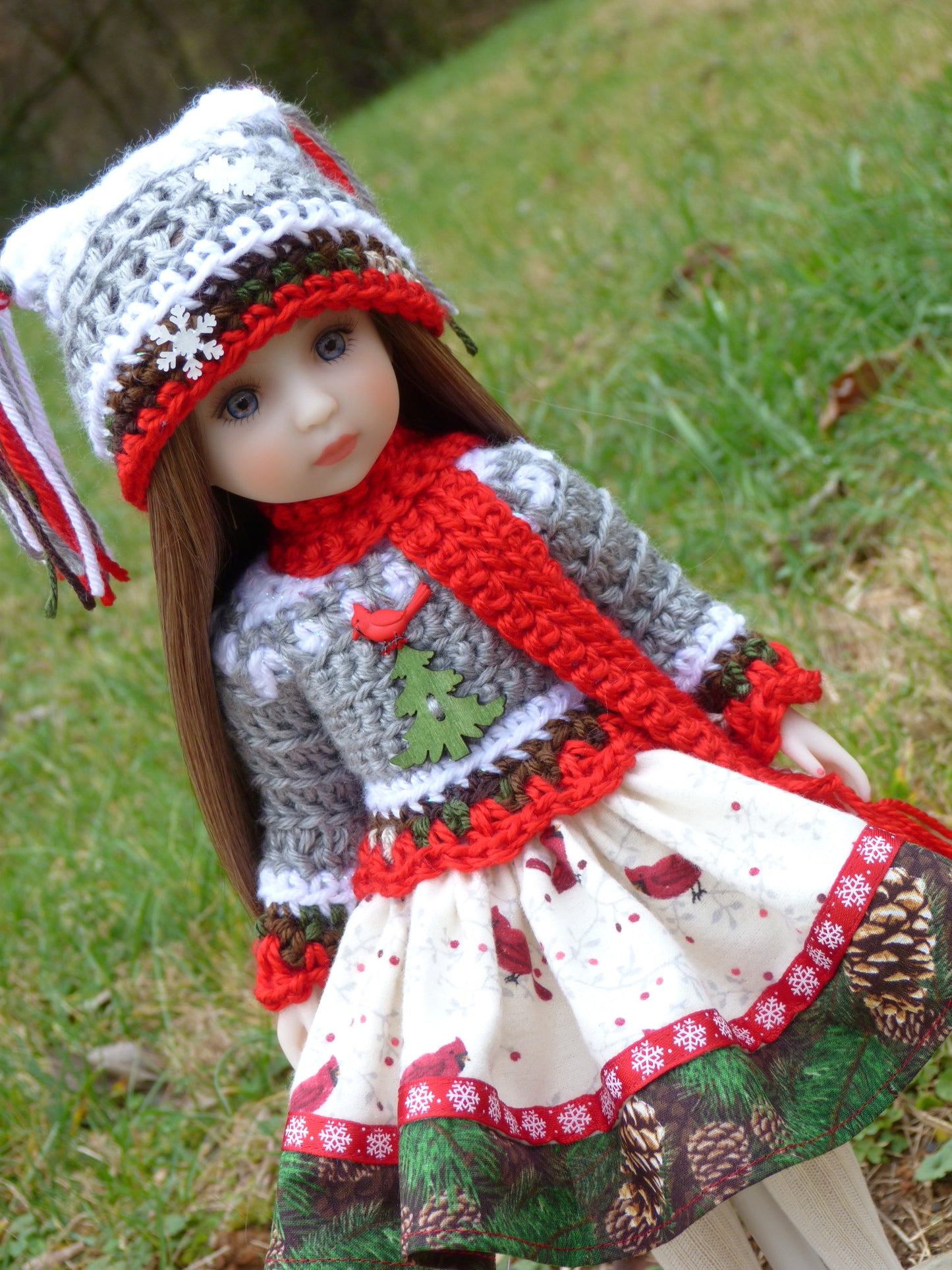 Winter Cardinal Outfit Handmade to fit 14.5 Inch Ruby Red Fashion Friends Doll