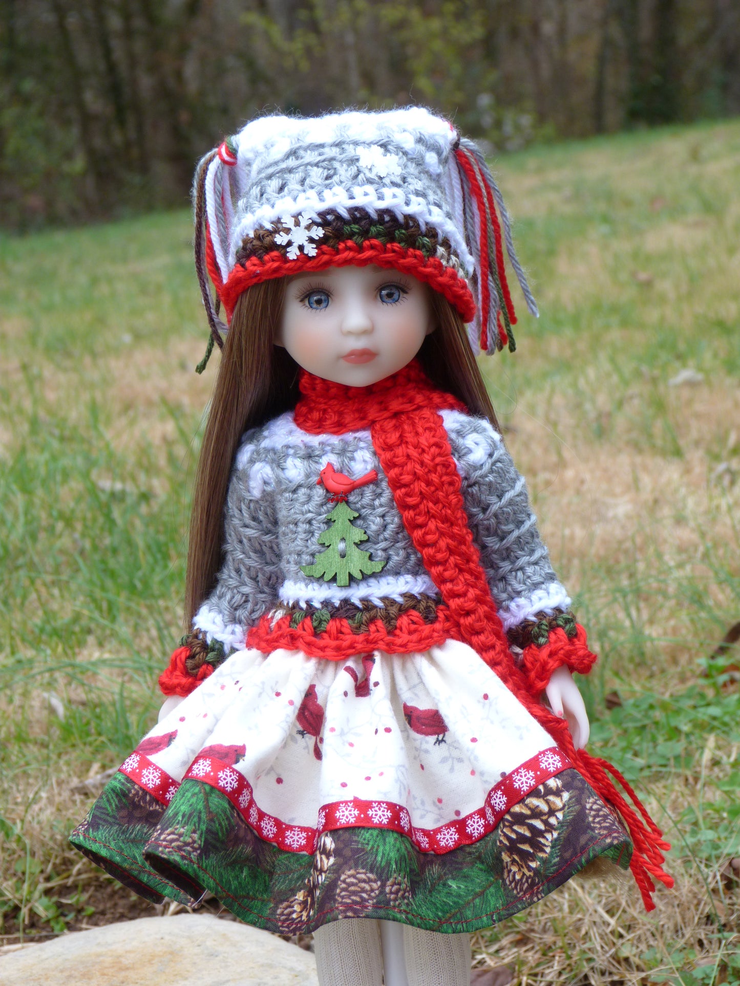 Winter Cardinal Outfit Handmade to fit 14.5 Inch Ruby Red Fashion Friends Doll