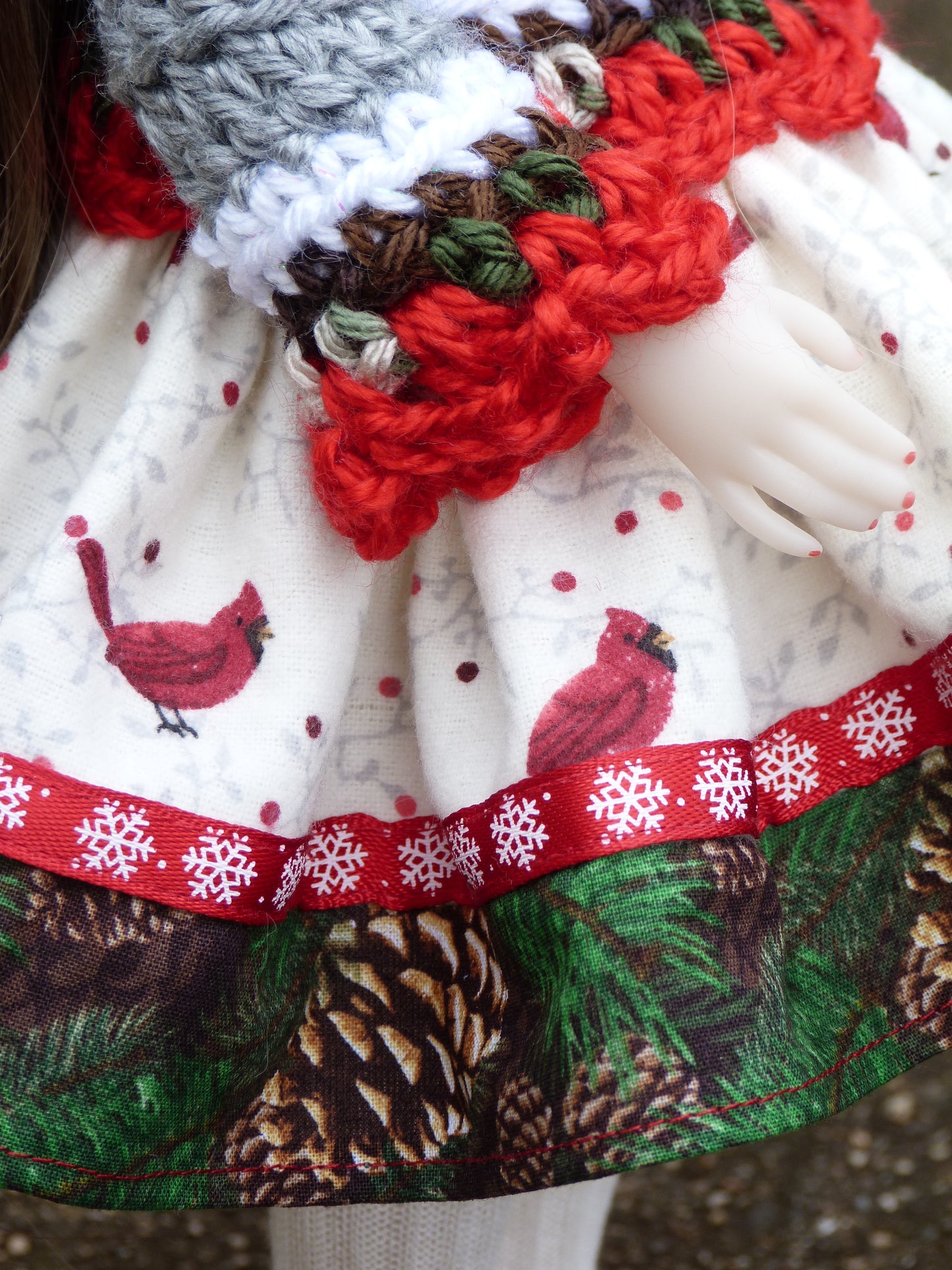 Winter Cardinal Outfit Handmade to fit 14.5 Inch Ruby Red Fashion Friends Doll