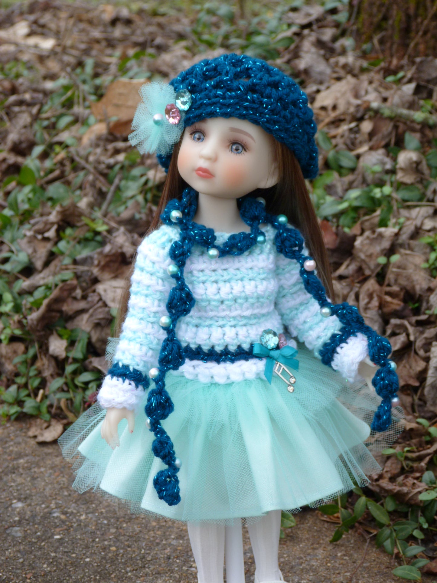 Winter Icicle Melody Outfit Handmade to fit 14.5 Inch Ruby Red Fashion Doll
