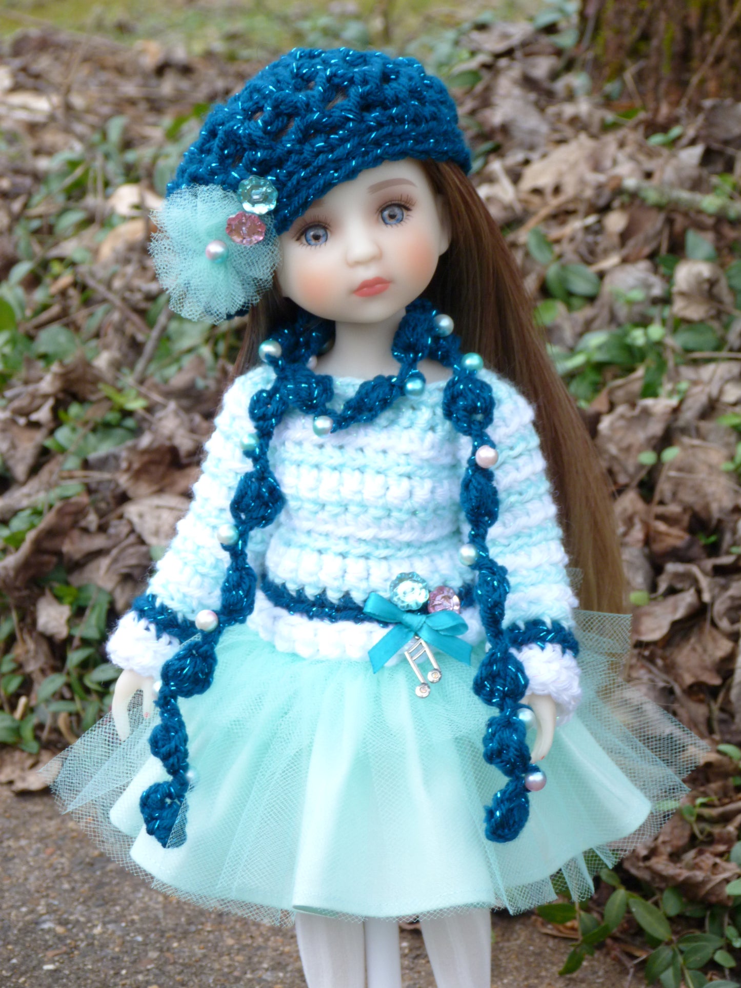 Winter Icicle Melody Outfit Handmade to fit 14.5 Inch Ruby Red Fashion Doll