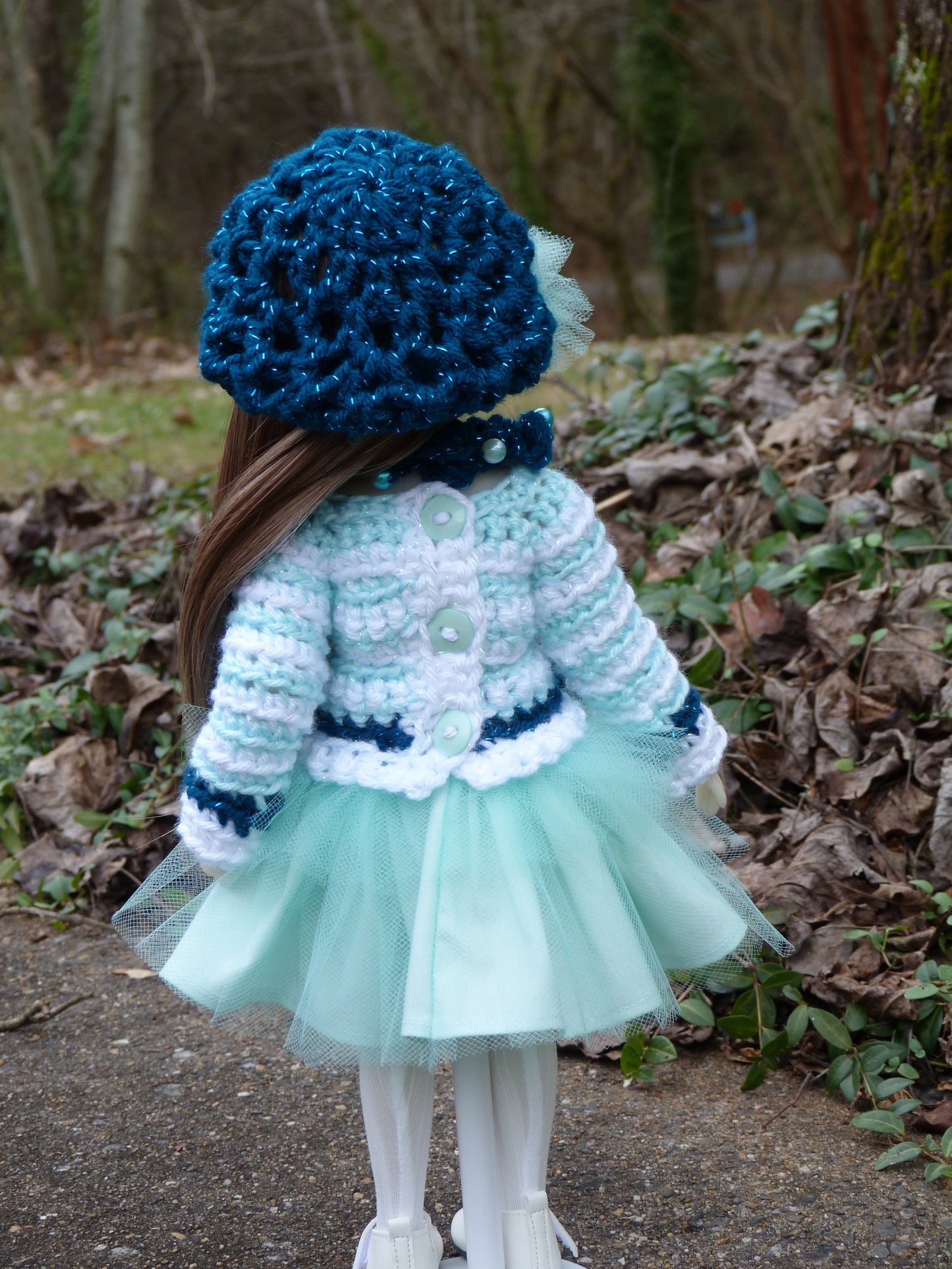 Winter Icicle Melody Outfit Handmade to fit 14.5 Inch Ruby Red Fashion Doll