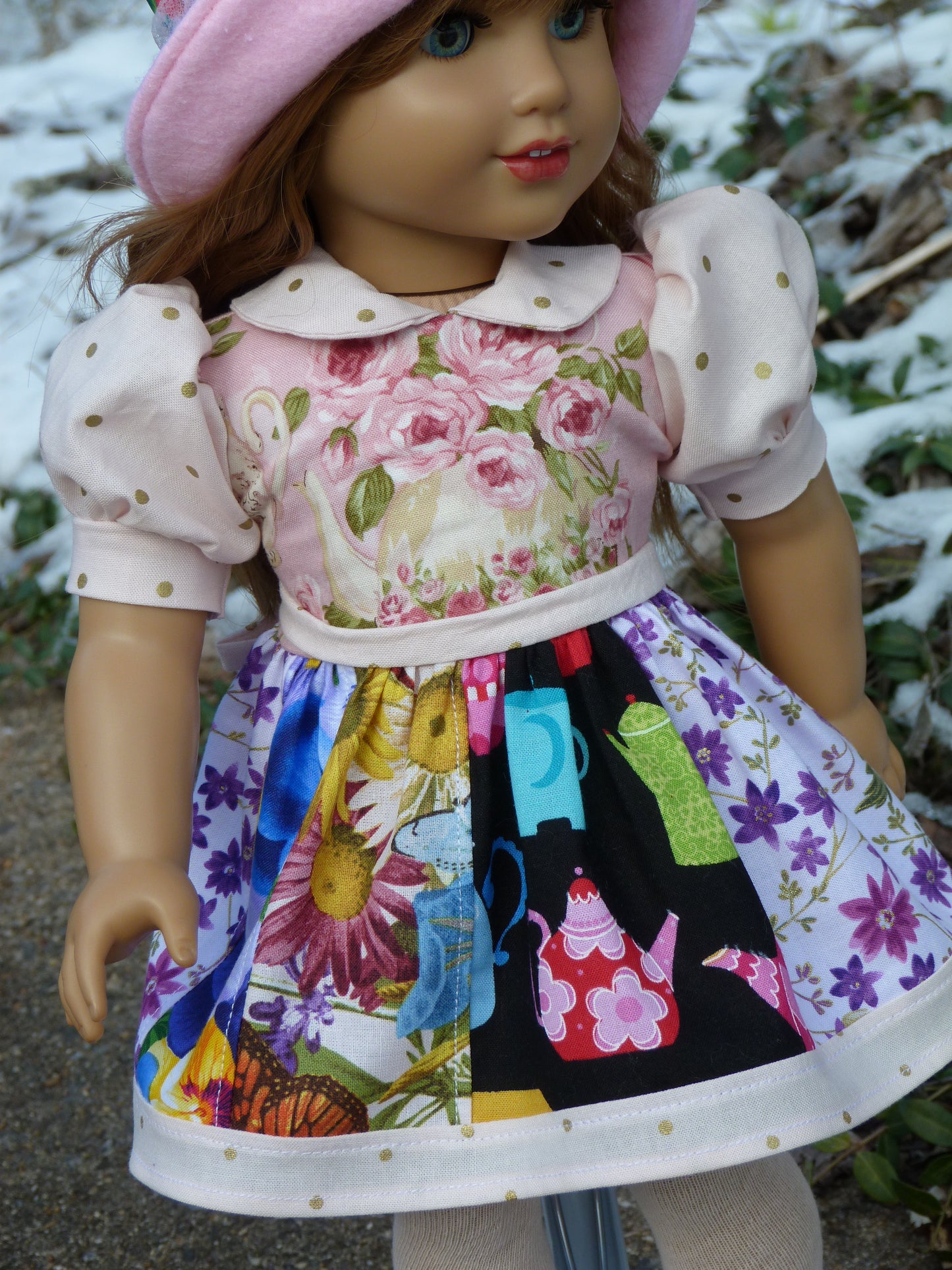 Spring Time for Tea Ensemble for 18 Inch American Doll