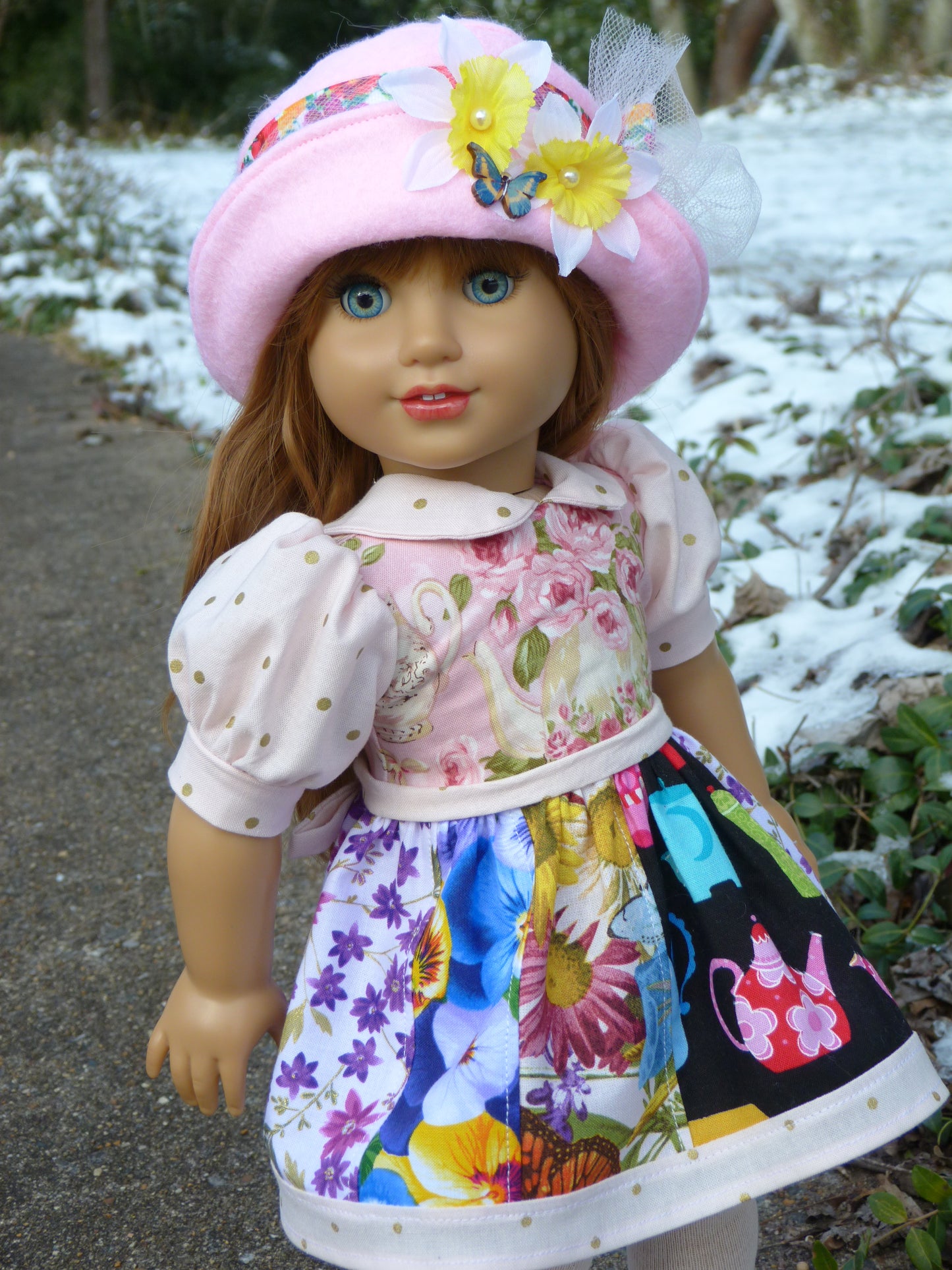 Spring Time for Tea Ensemble for 18 Inch American Doll