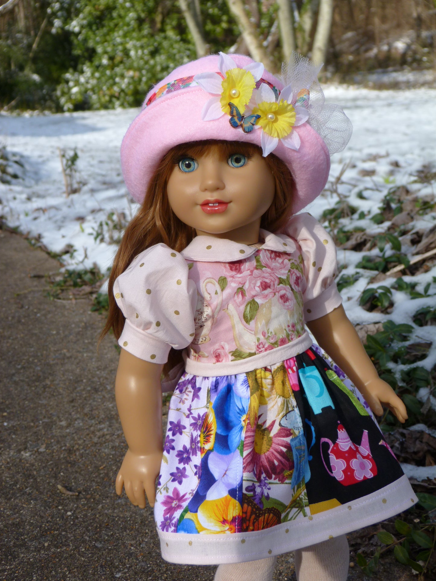 Spring Time for Tea Ensemble for 18 Inch American Doll