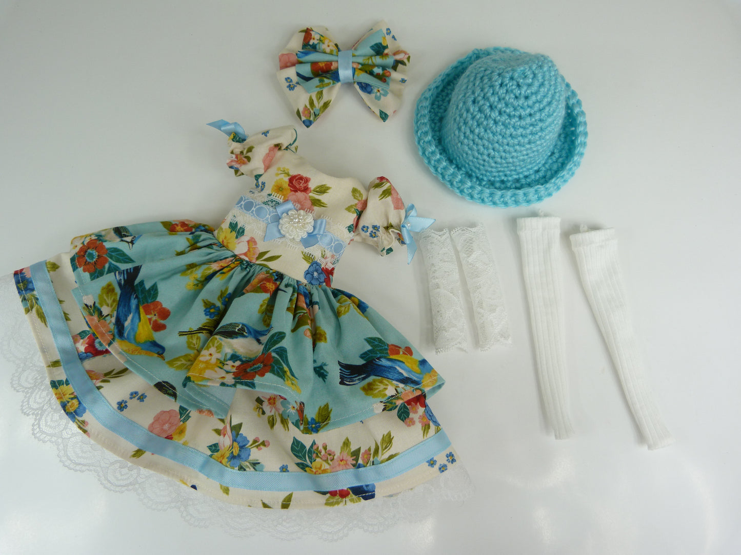 Birds & Blooms Spring Outfit Handmade to fit 14.5 Inch Ruby Red Fashion Friends Doll