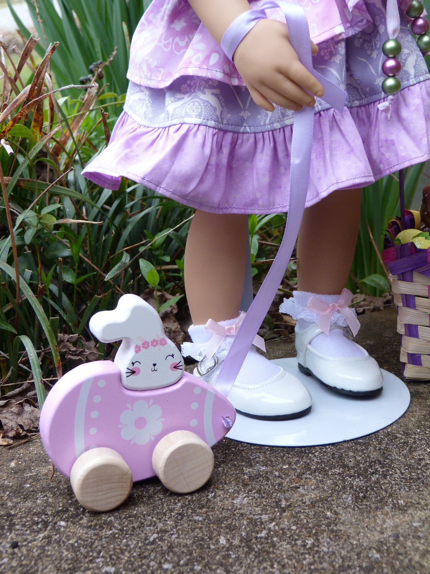 Hoppin' Down the Bunny Trail - Spring Outfit Handmade to fit 19.5 Inch Gotz Hannah or Happy Kidz Doll with Easter Basket
