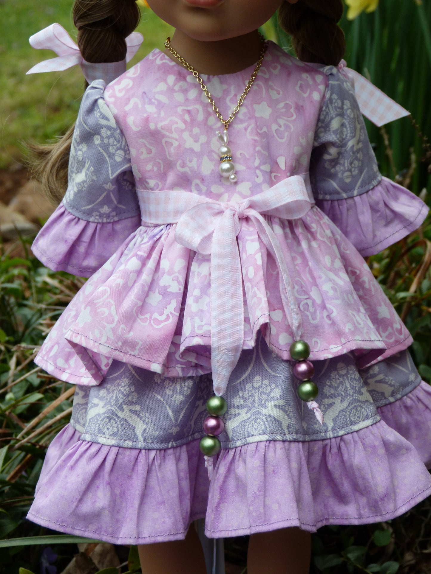 Hoppin' Down the Bunny Trail - Spring Outfit Handmade to fit 19.5 Inch Gotz Hannah or Happy Kidz Doll with Easter Basket