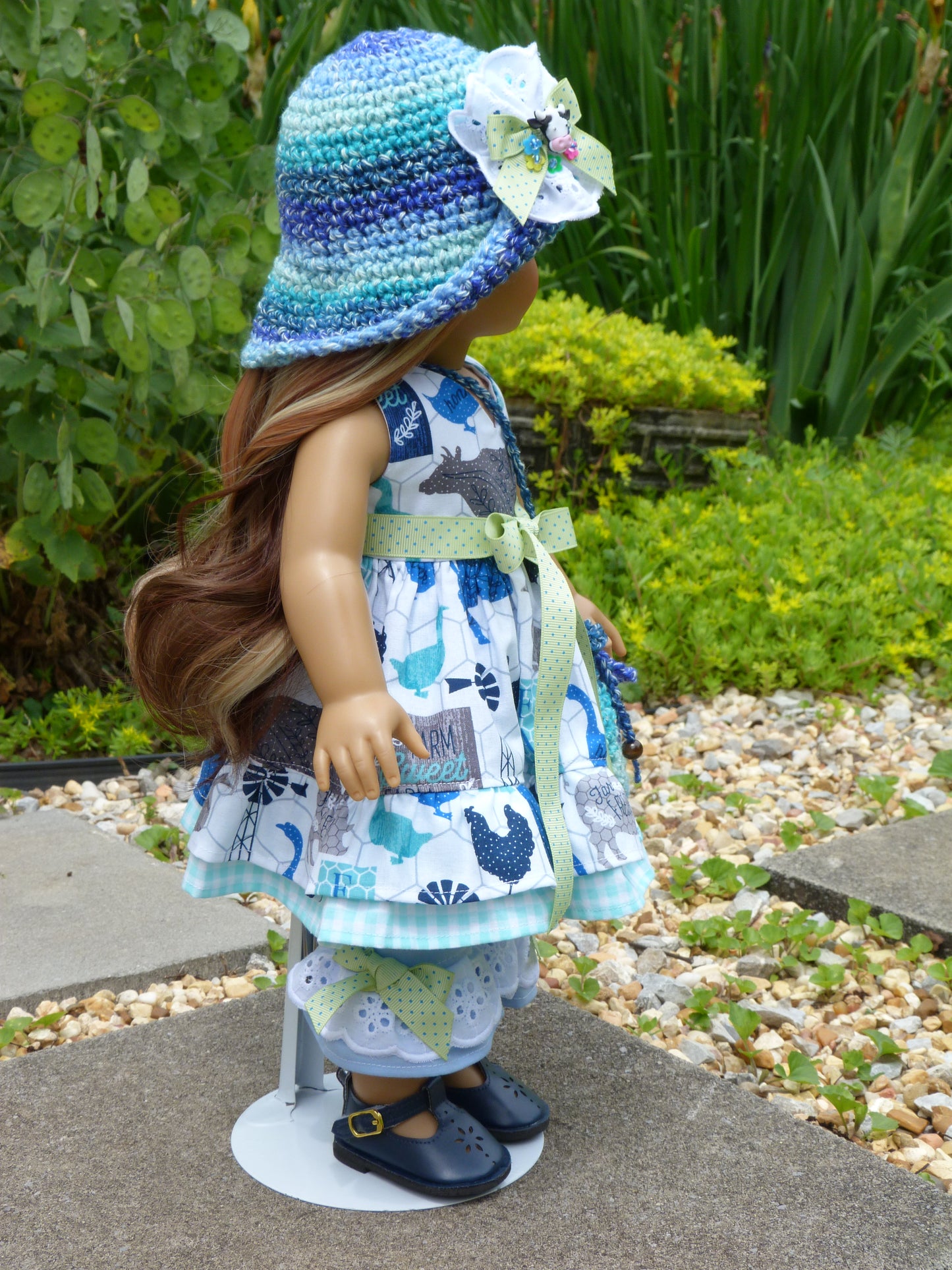 "Farm Sweet Farm" Outfit for 18 Inch Doll