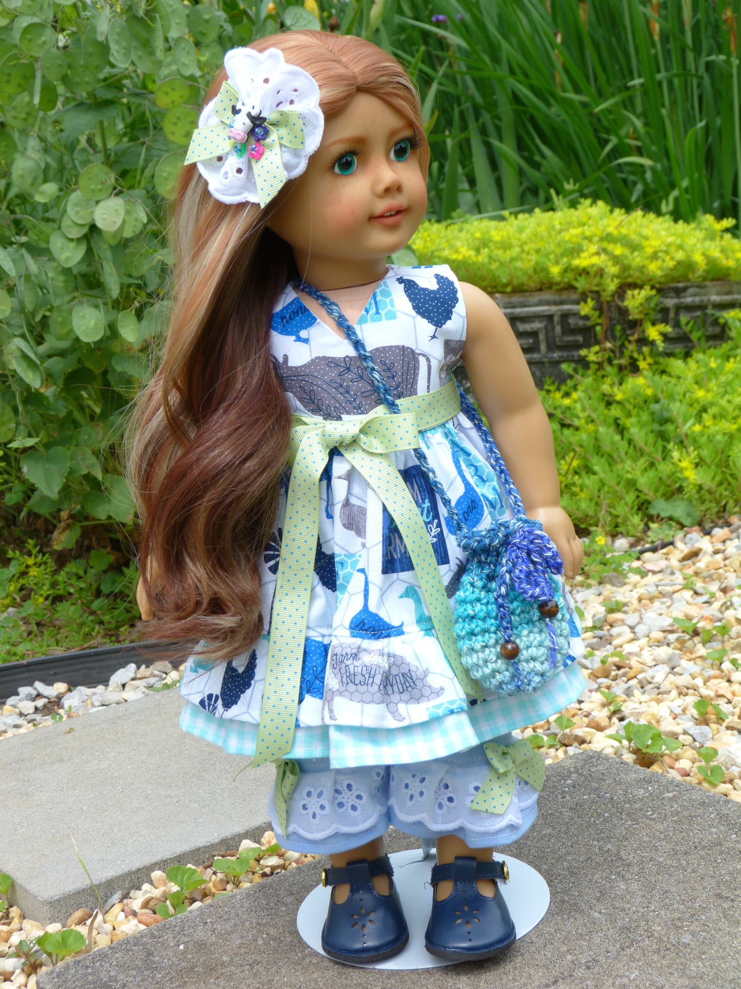 "Farm Sweet Farm" Outfit for 18 Inch Doll
