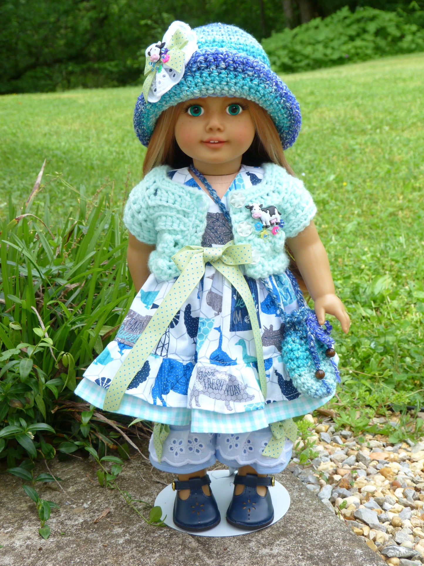 "Farm Sweet Farm" Outfit for 18 Inch Doll