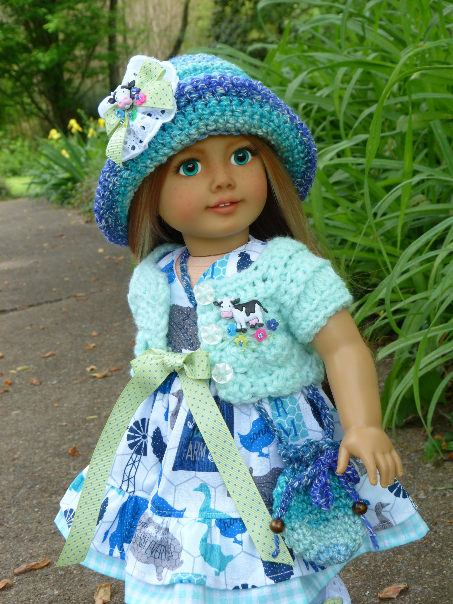 "Farm Sweet Farm" Outfit for 18 Inch Doll