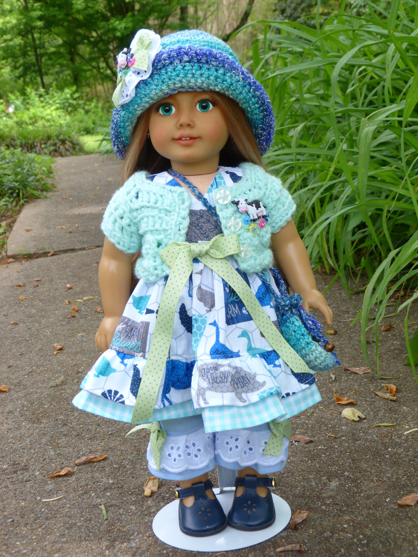 "Farm Sweet Farm" Outfit for 18 Inch Doll