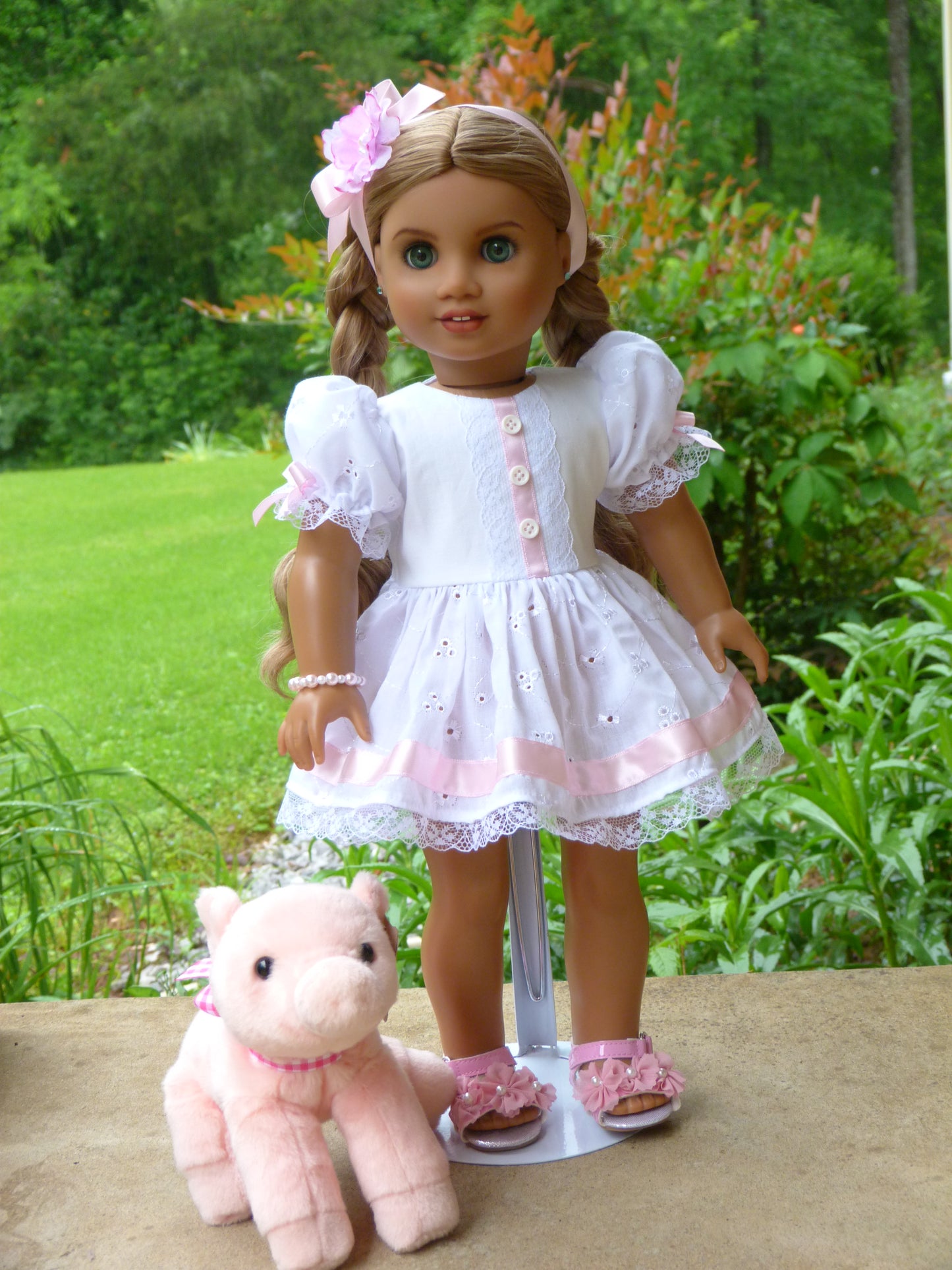 Spring Piglet Ensemble for 18 Inch American Doll