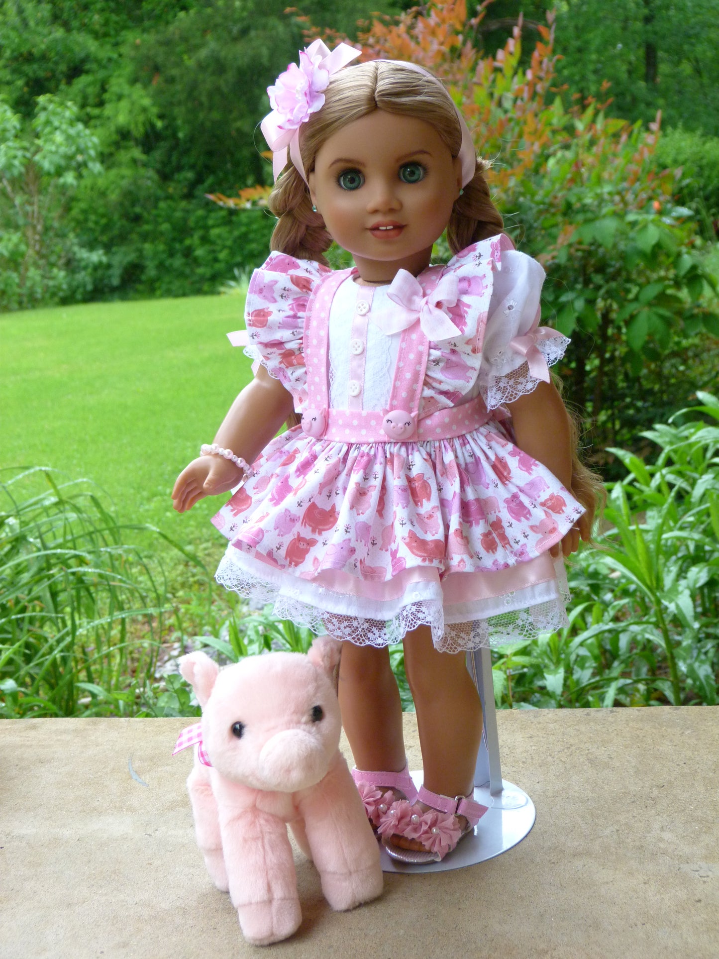 Spring Piglet Ensemble for 18 Inch American Doll