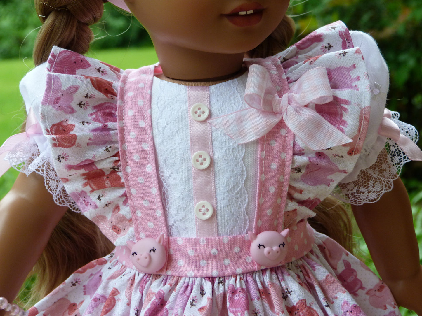 Spring Piglet Ensemble for 18 Inch American Doll