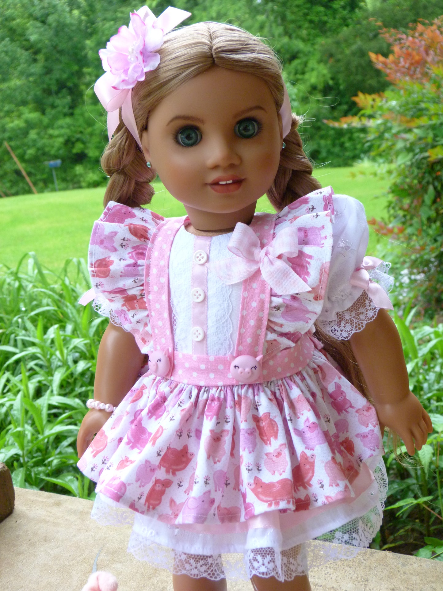 Spring Piglet Ensemble for 18 Inch American Doll