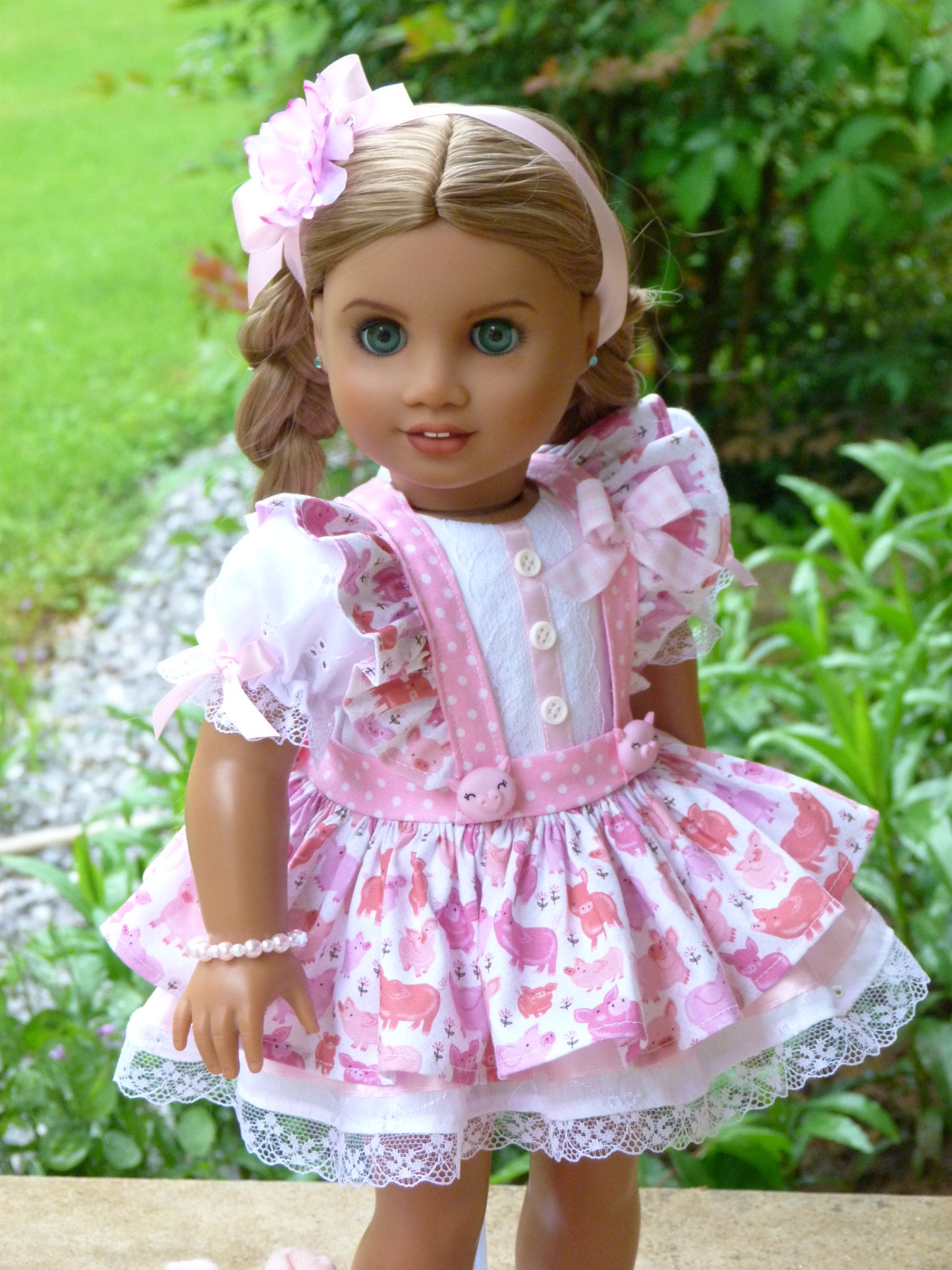 Spring Piglet Ensemble for 18 Inch American Doll