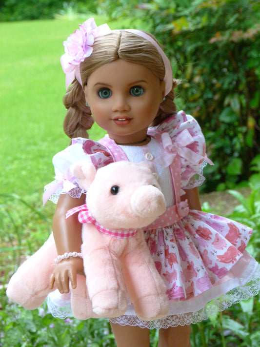 Spring Piglet Ensemble for 18 Inch American Doll