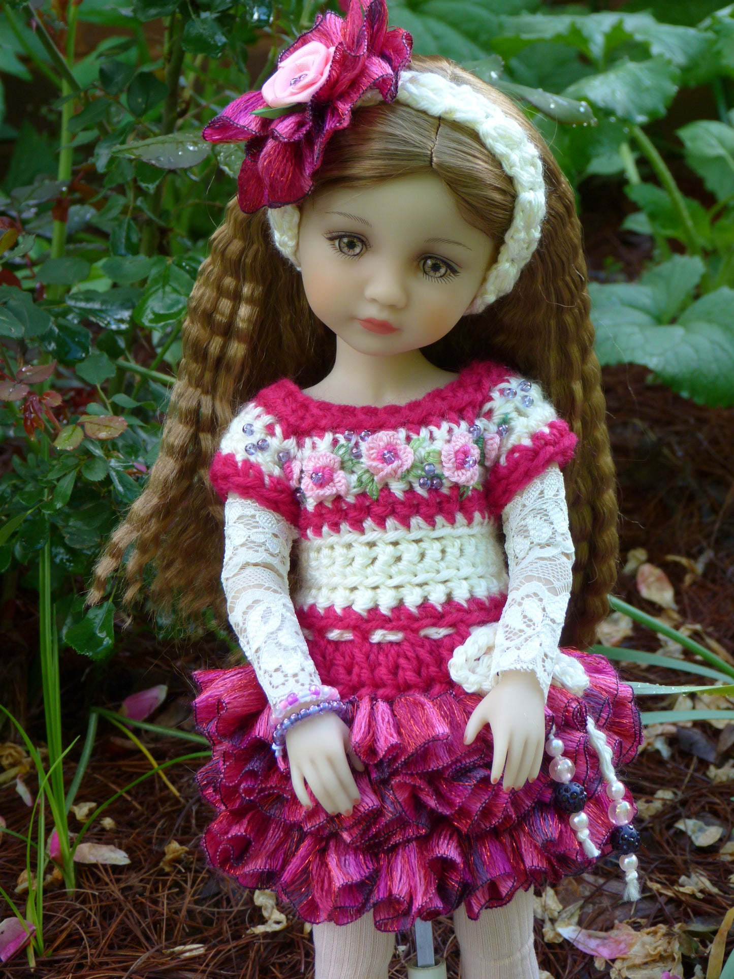 Spring Rose Outfit Handmade to fit 14.5 Inch Ruby Red Fashion Friends Doll