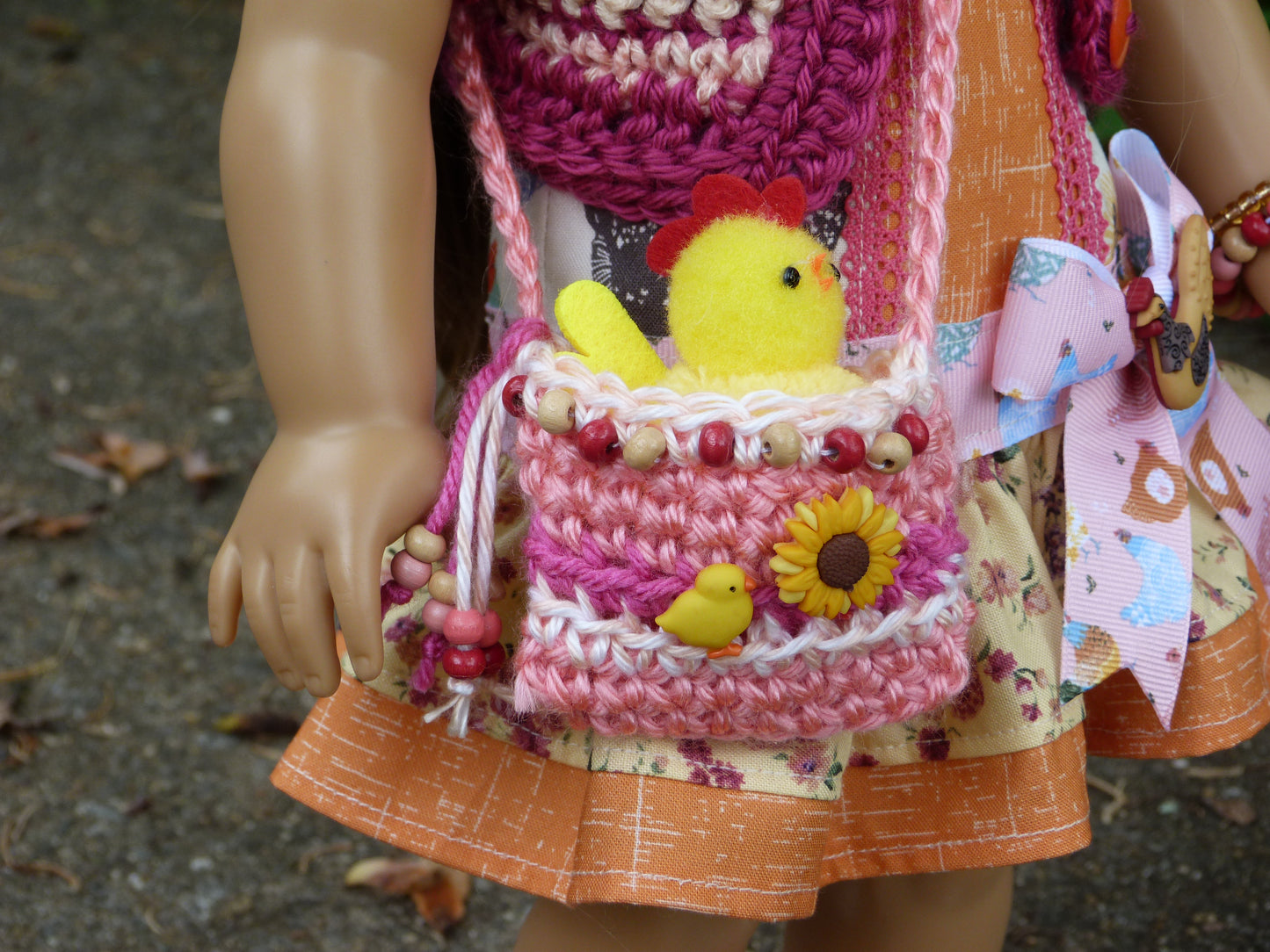 Spring Chicken Outfit for 18 Inch Doll