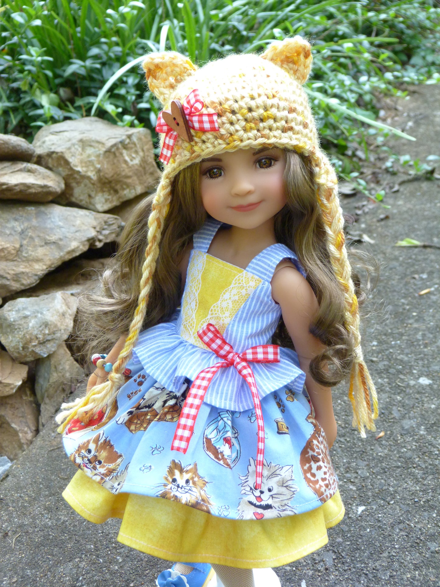 Playful Kitten Outfit Handmade to fit 14.5 Inch Ruby Red Fashion Friends Doll