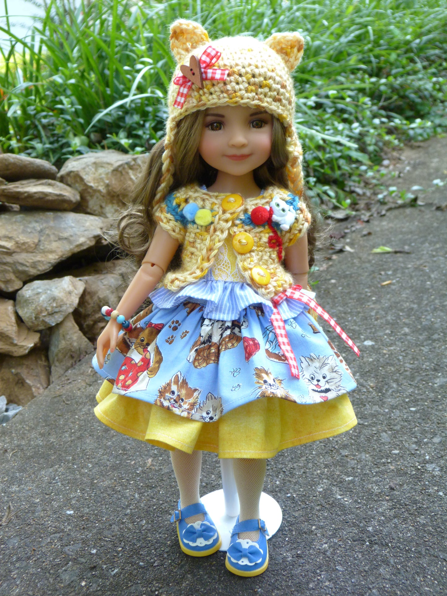 Playful Kitten Outfit Handmade to fit 14.5 Inch Ruby Red Fashion Friends Doll